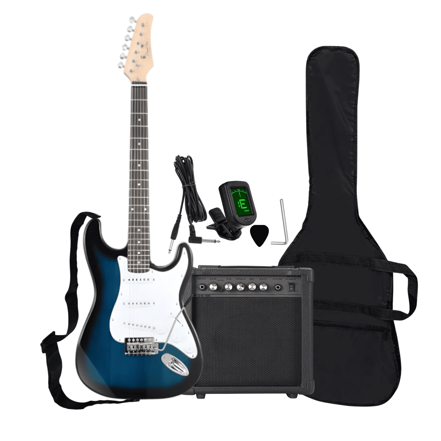 PACK GUITARRA ELECTRICA COLOR AZUL CON AMPLIFICADOR Y ACCESORIOS - 2
