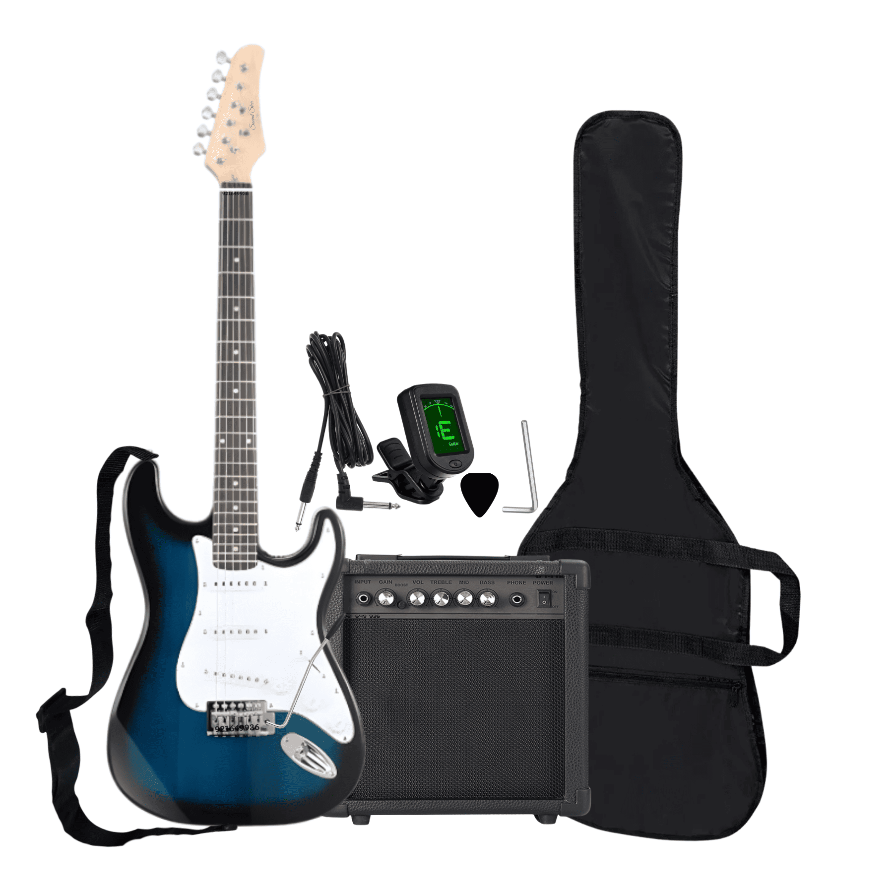 PACK GUITARRA ELECTRICA COLOR AZUL CON AMPLIFICADOR Y ACCESORIOS - 3