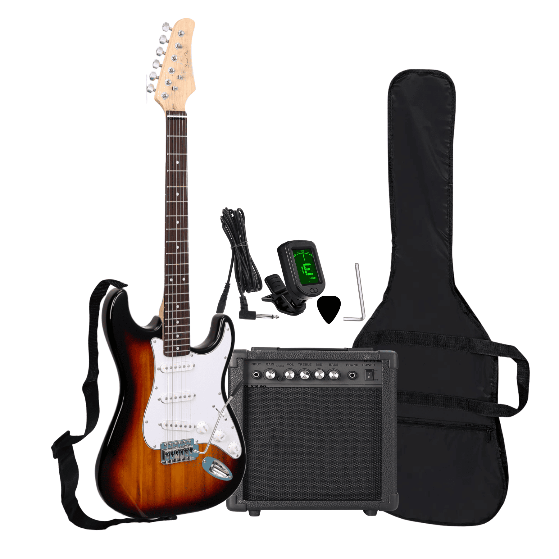 PACK GUITARRA ELECTRICA COLOR SUNBURST CON AMPLIFICADOR Y ACCESORIOS - 2