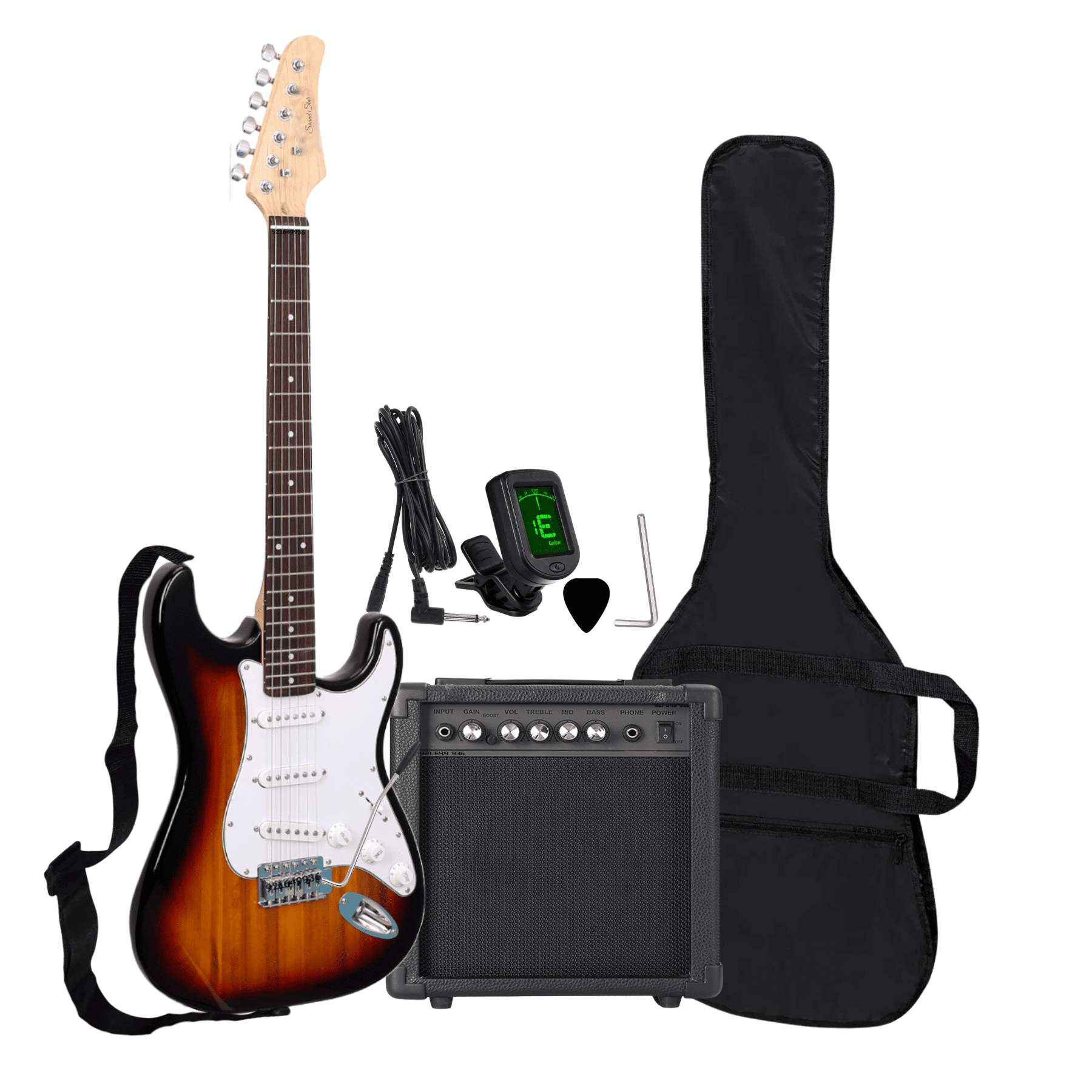 PACK GUITARRA ELECTRICA COLOR SUNBURST CON AMPLIFICADOR Y ACCESORIOS - 3