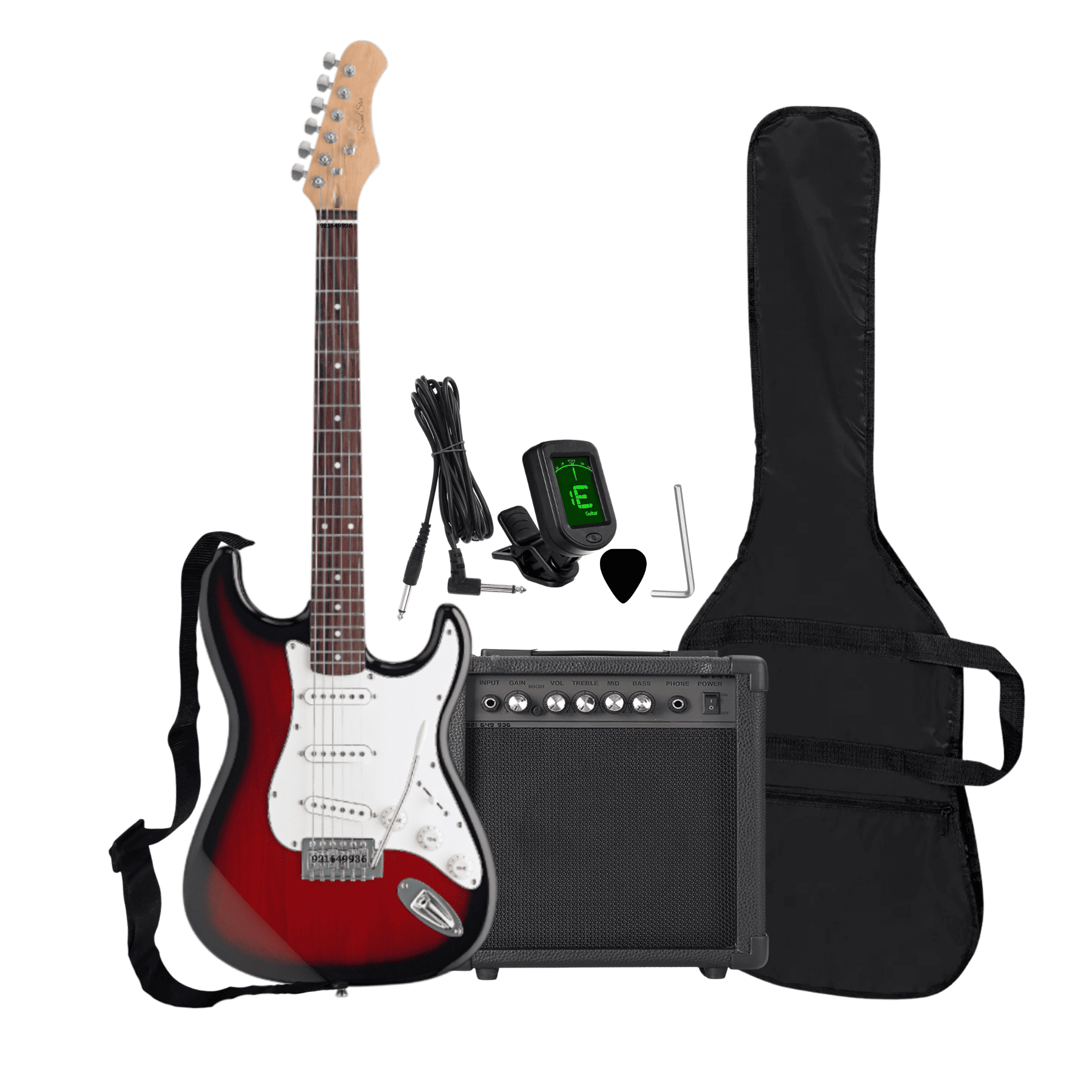 PACK GUITARRA ELECTRICA COLOR ROJO CON AMPLIFICADOR Y ACCESORIOS - 2