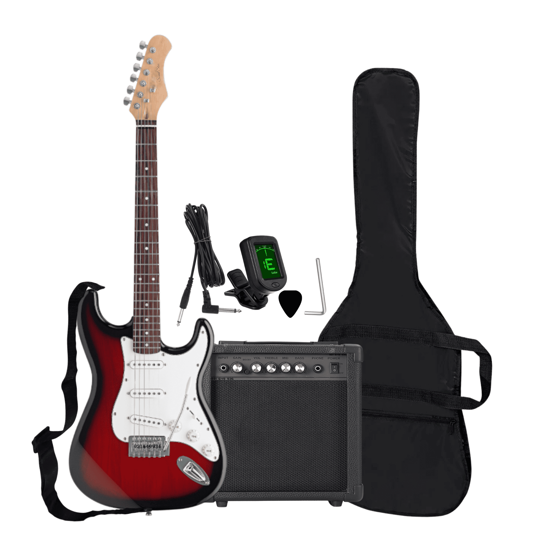 PACK GUITARRA ELECTRICA COLOR ROJO CON AMPLIFICADOR Y ACCESORIOS - 3
