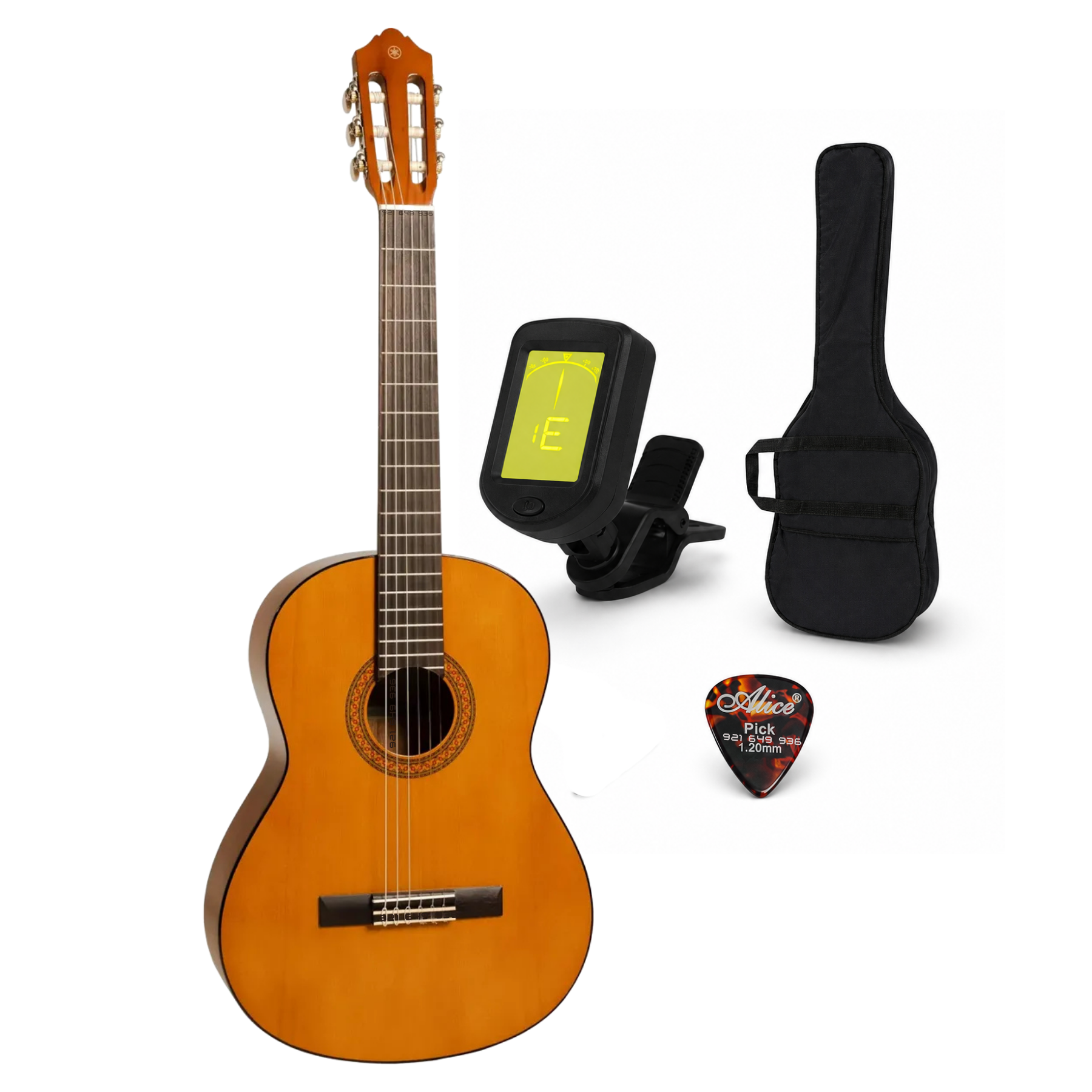 GUITARRA CLASICA YAMAHA C40 CON FUNDA AFINADOR DIGITAL Y PICK - 1