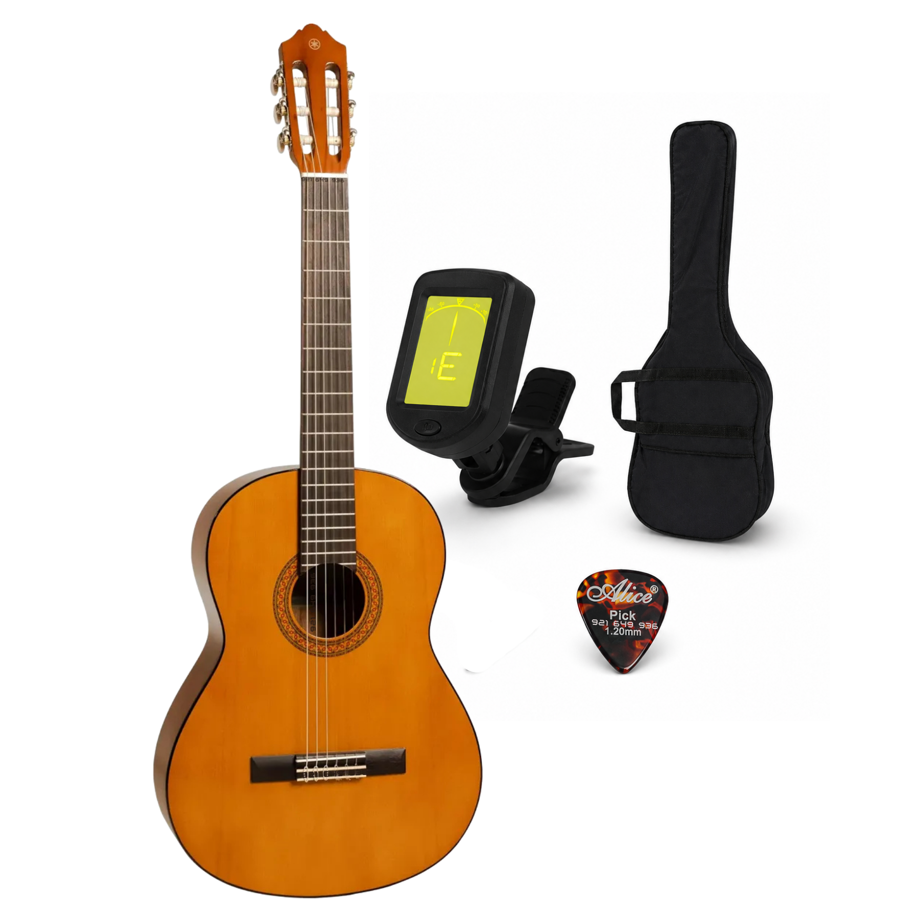 GUITARRA CLASICA YAMAHA C40 CON FUNDA AFINADOR DIGITAL Y PICK - 3