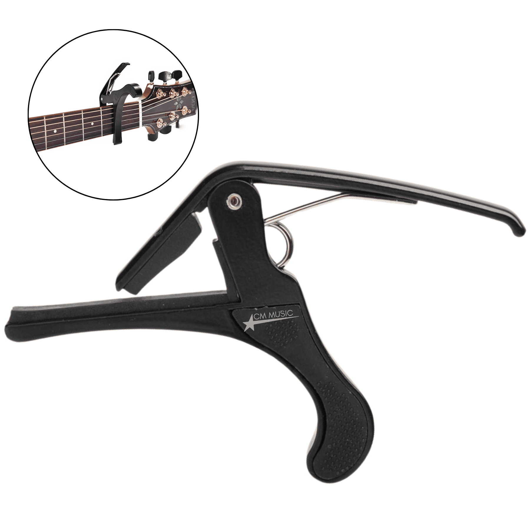 CAPO PARA GUITARRA ACÚSTICA Y ELÉCTRICA – PINZA NEGRO - 1