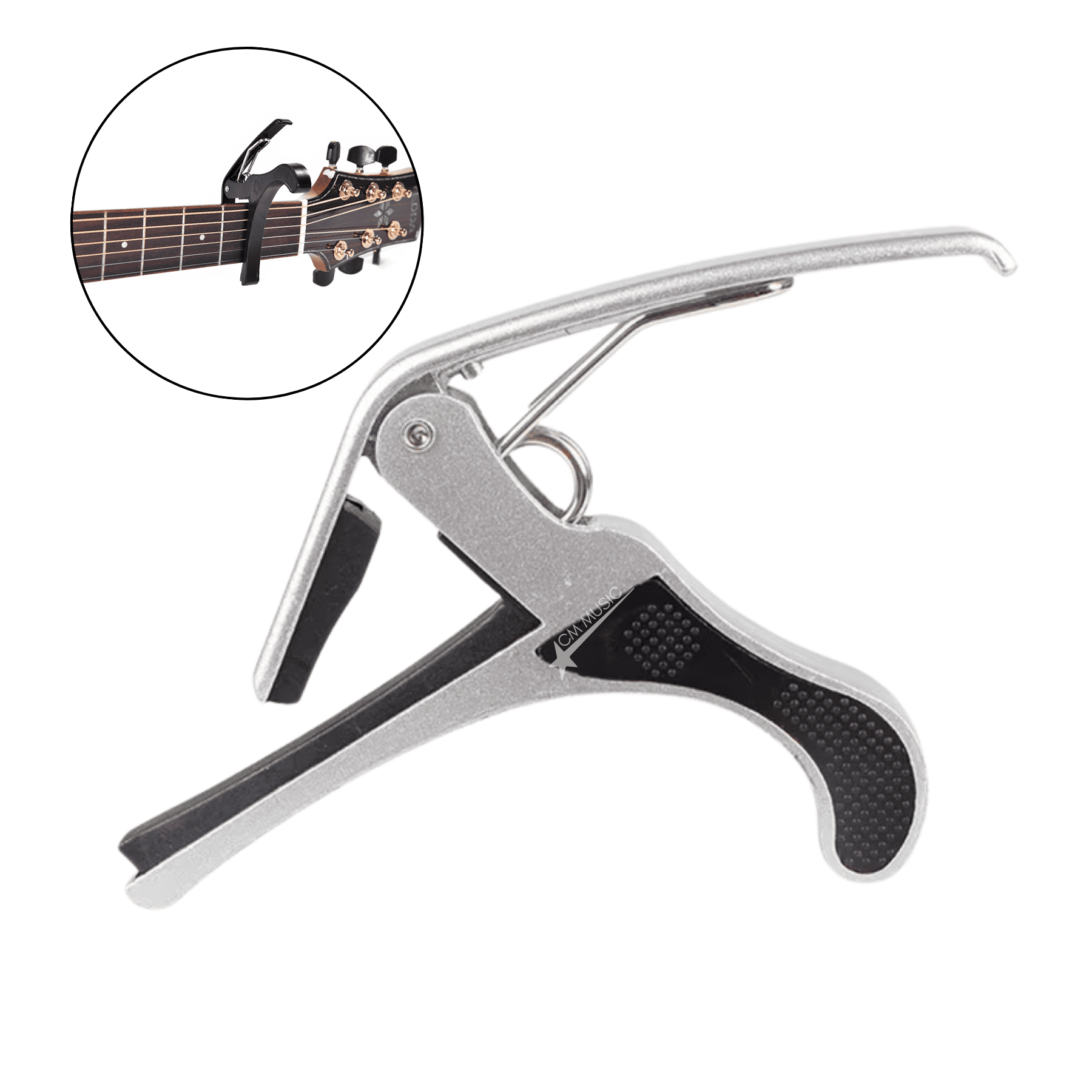 CAPO PARA GUITARRA ACÚSTICA Y ELÉCTRICA – PINZA PLATEADO - 2