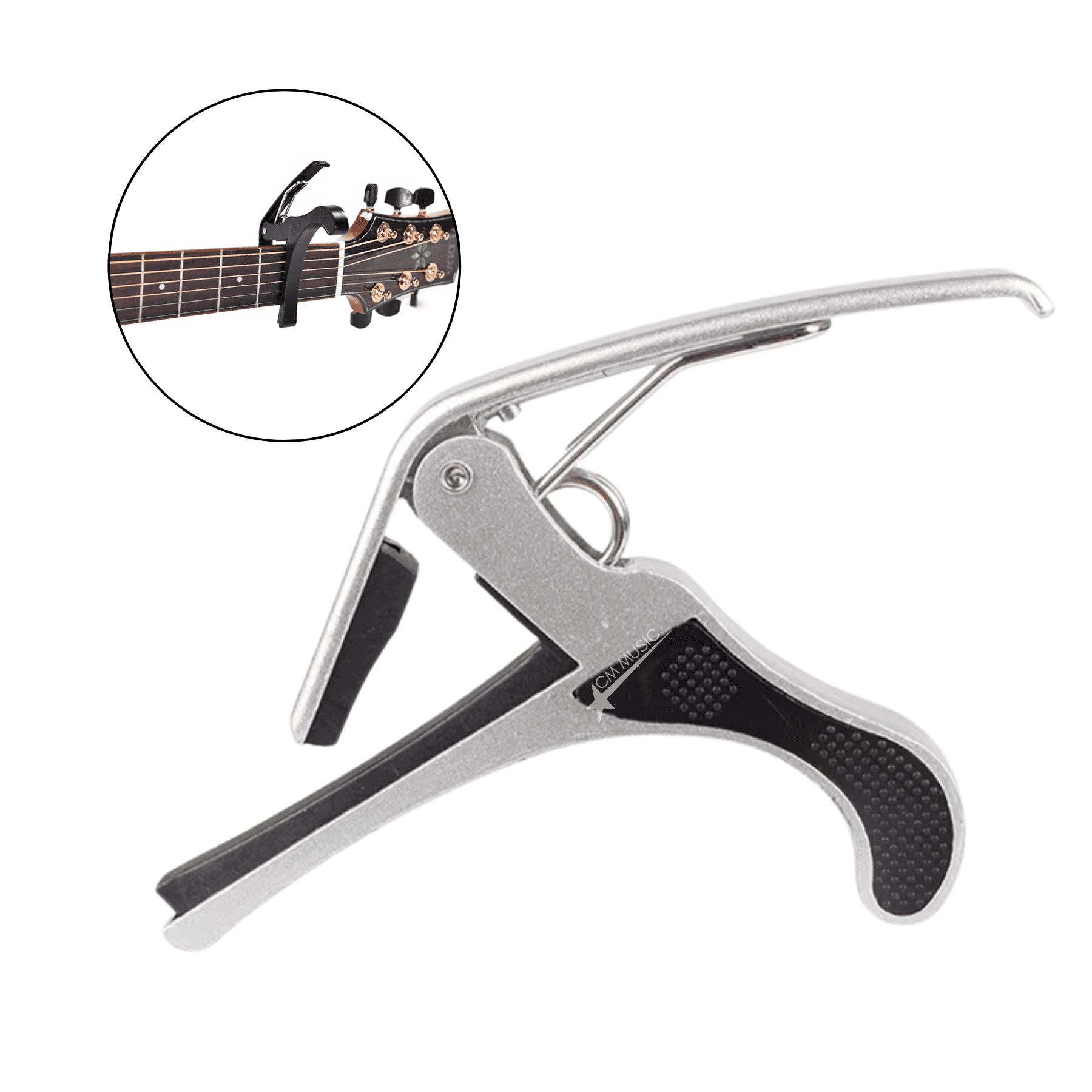 CAPO PARA GUITARRA ACÚSTICA Y ELÉCTRICA – PINZA PLATEADO - 3