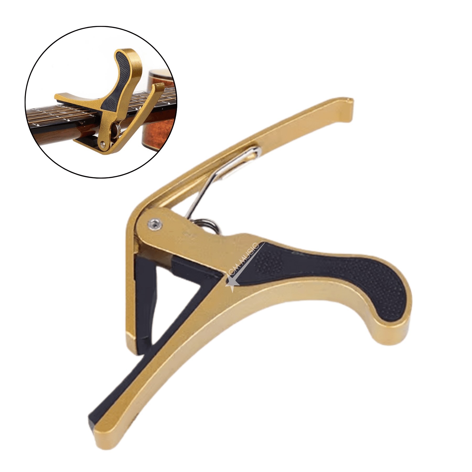CAPO PARA GUITARRA ACÚSTICA Y ELÉCTRICA – PINZA DORADO - 1