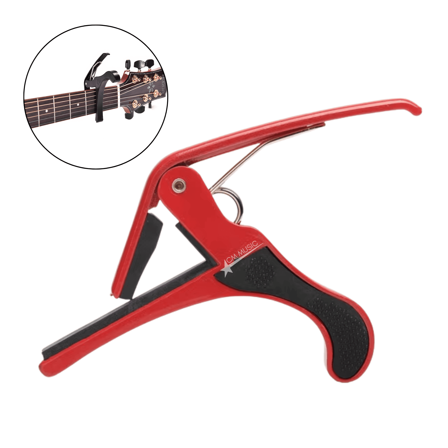 CAPO PARA GUITARRA ACÚSTICA Y ELÉCTRICA – PINZA ROJO - 1
