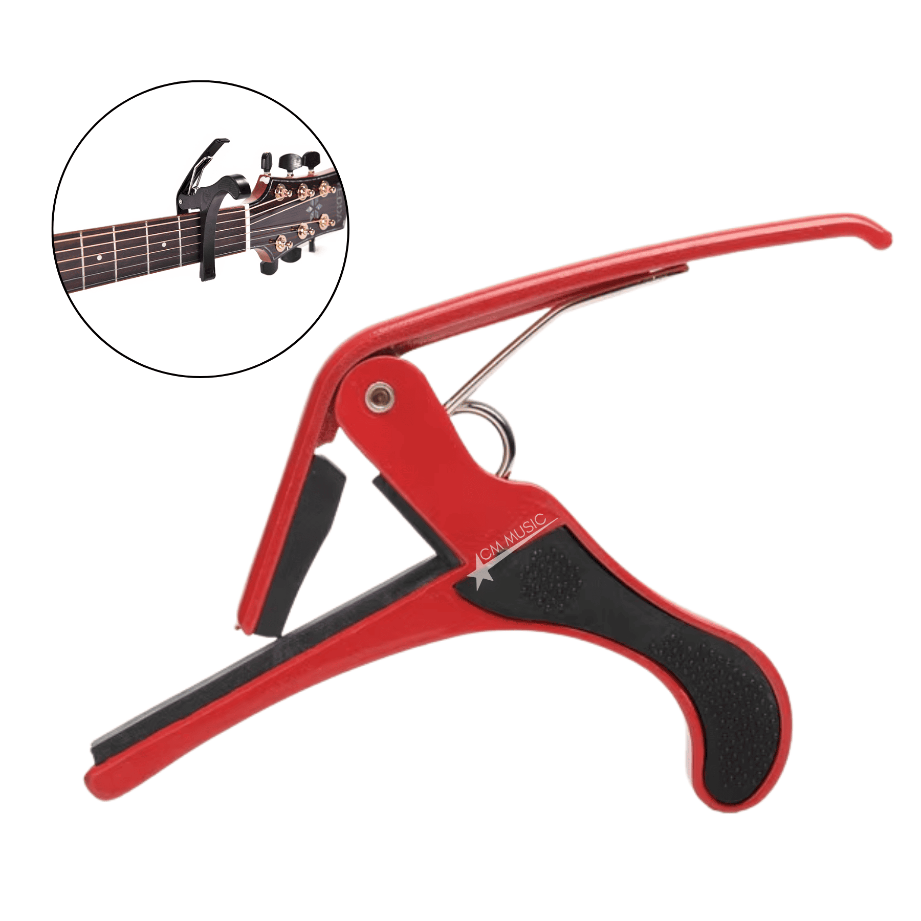 CAPO PARA GUITARRA ACÚSTICA Y ELÉCTRICA – PINZA ROJO - 3