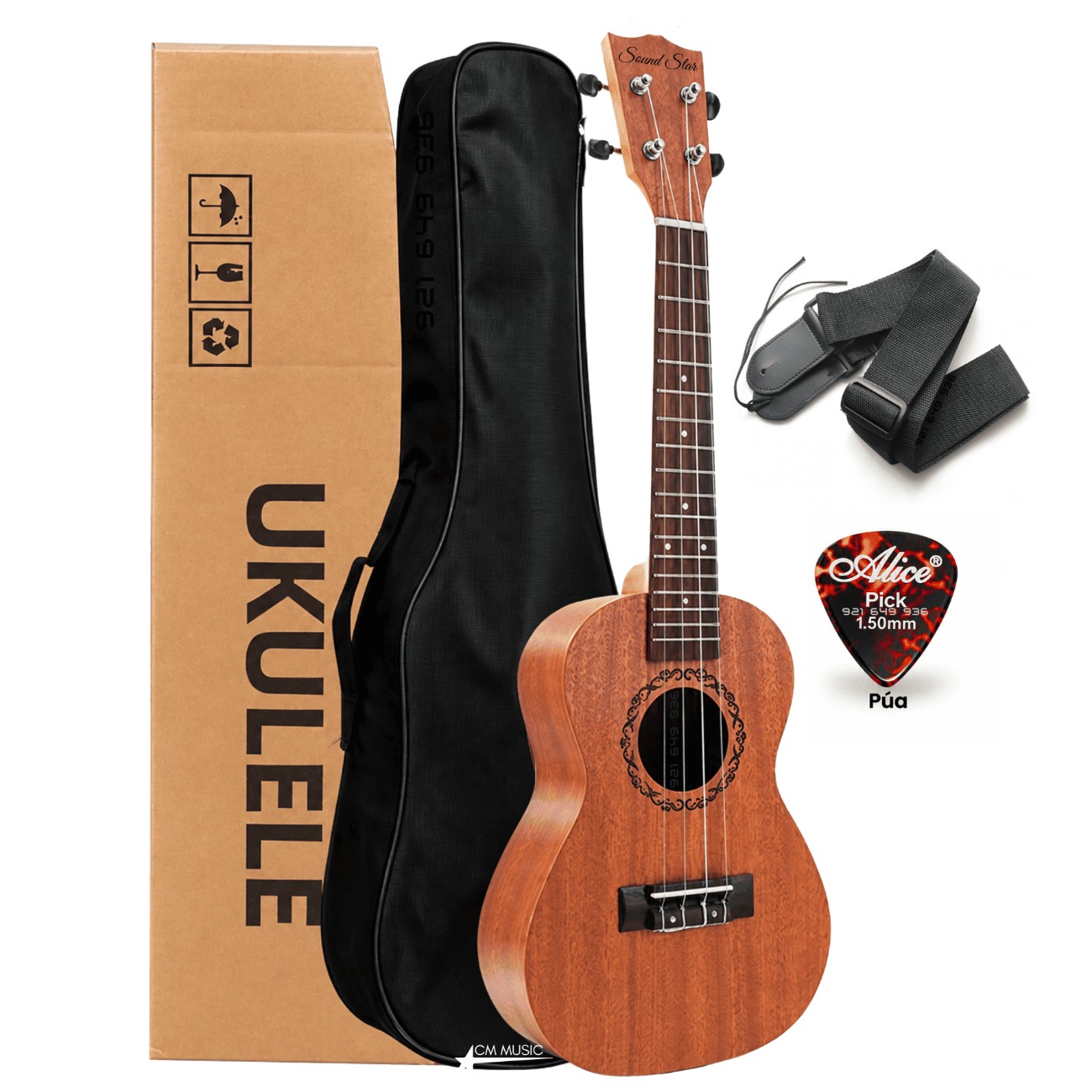 UKELELE CONCIERTO DE MADERA CON ACCESORIOS - 1