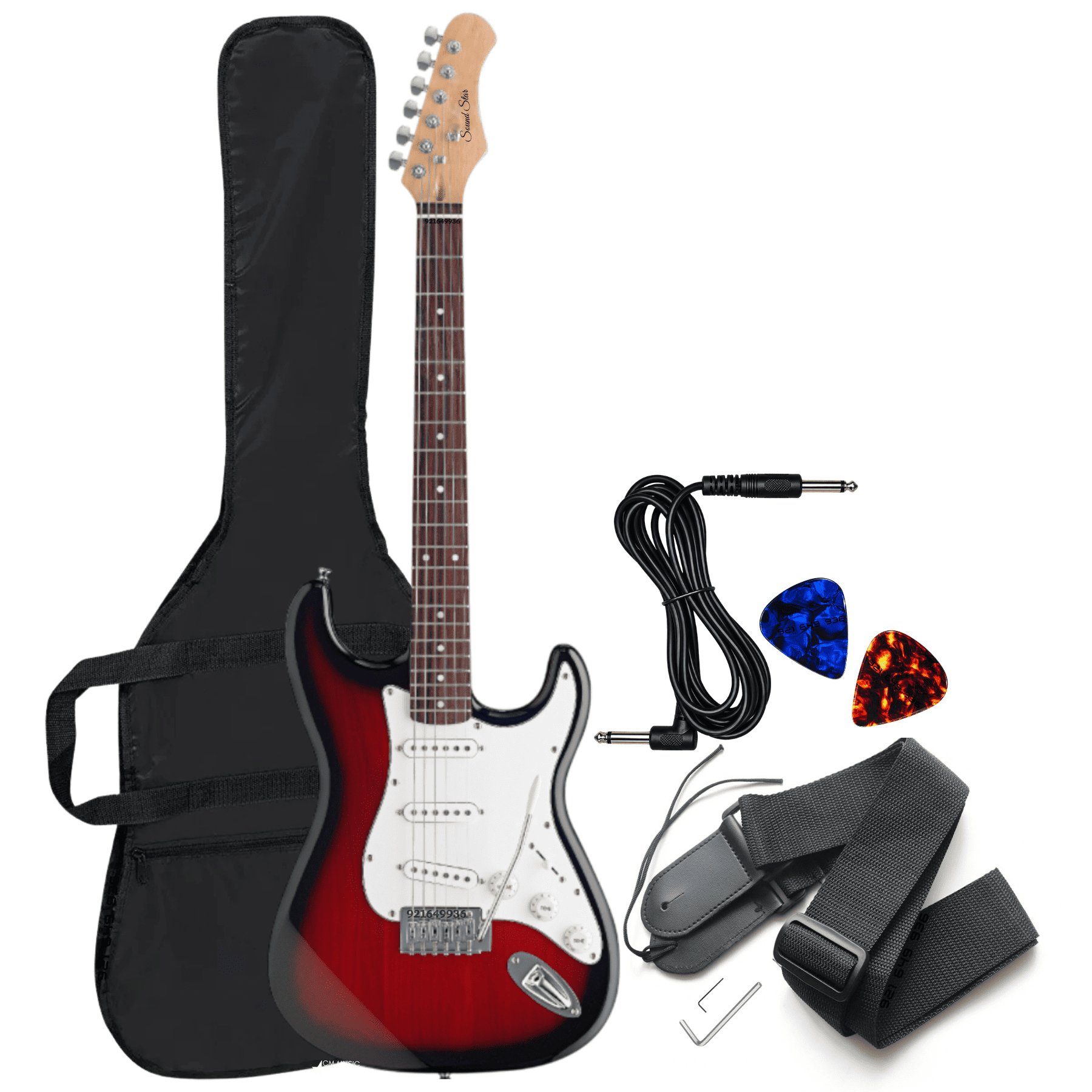 GUITARRA ELECTRICA ROJO CON ACCESORIOS COMPLETA - 1
