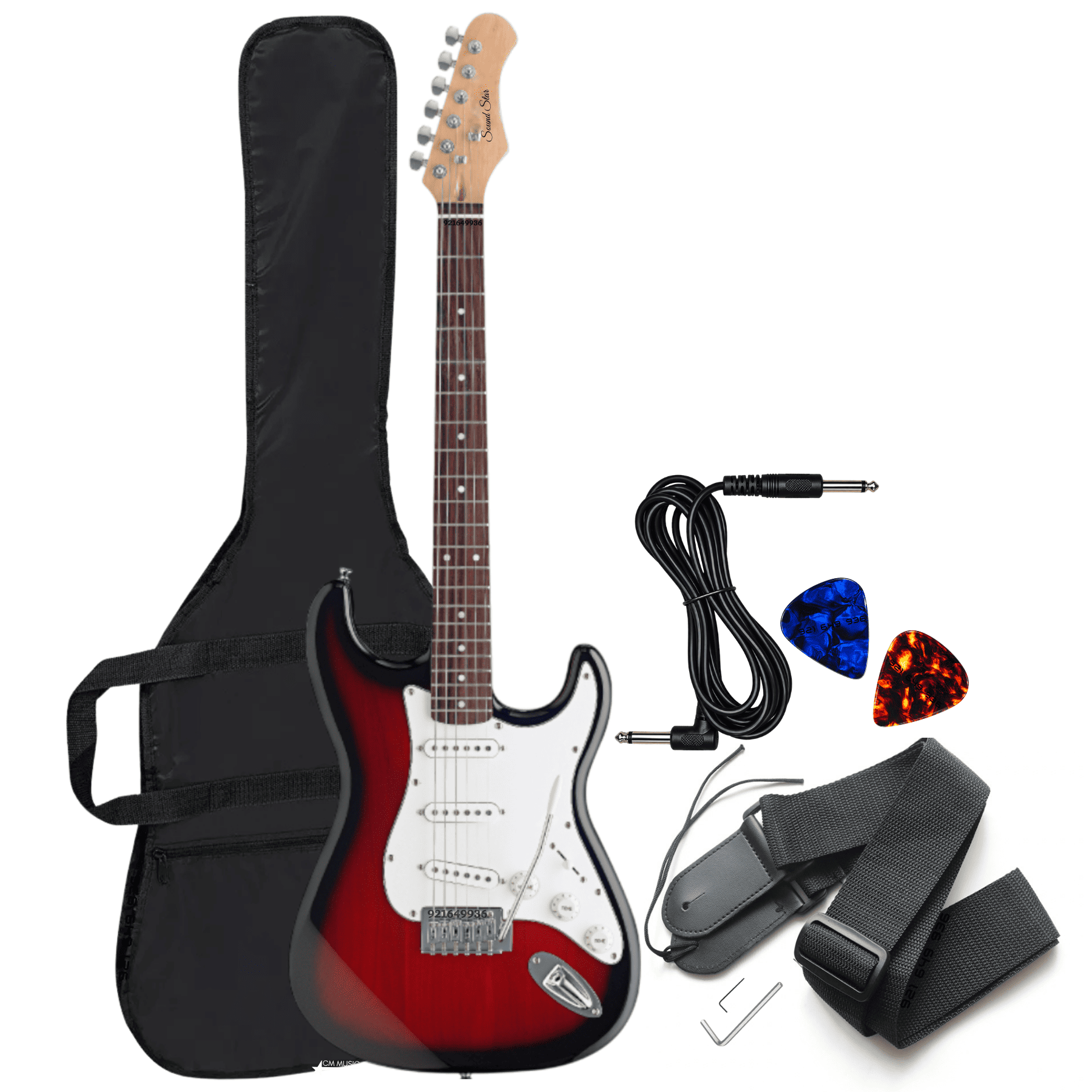 GUITARRA ELECTRICA ROJO CON ACCESORIOS COMPLETA - 3