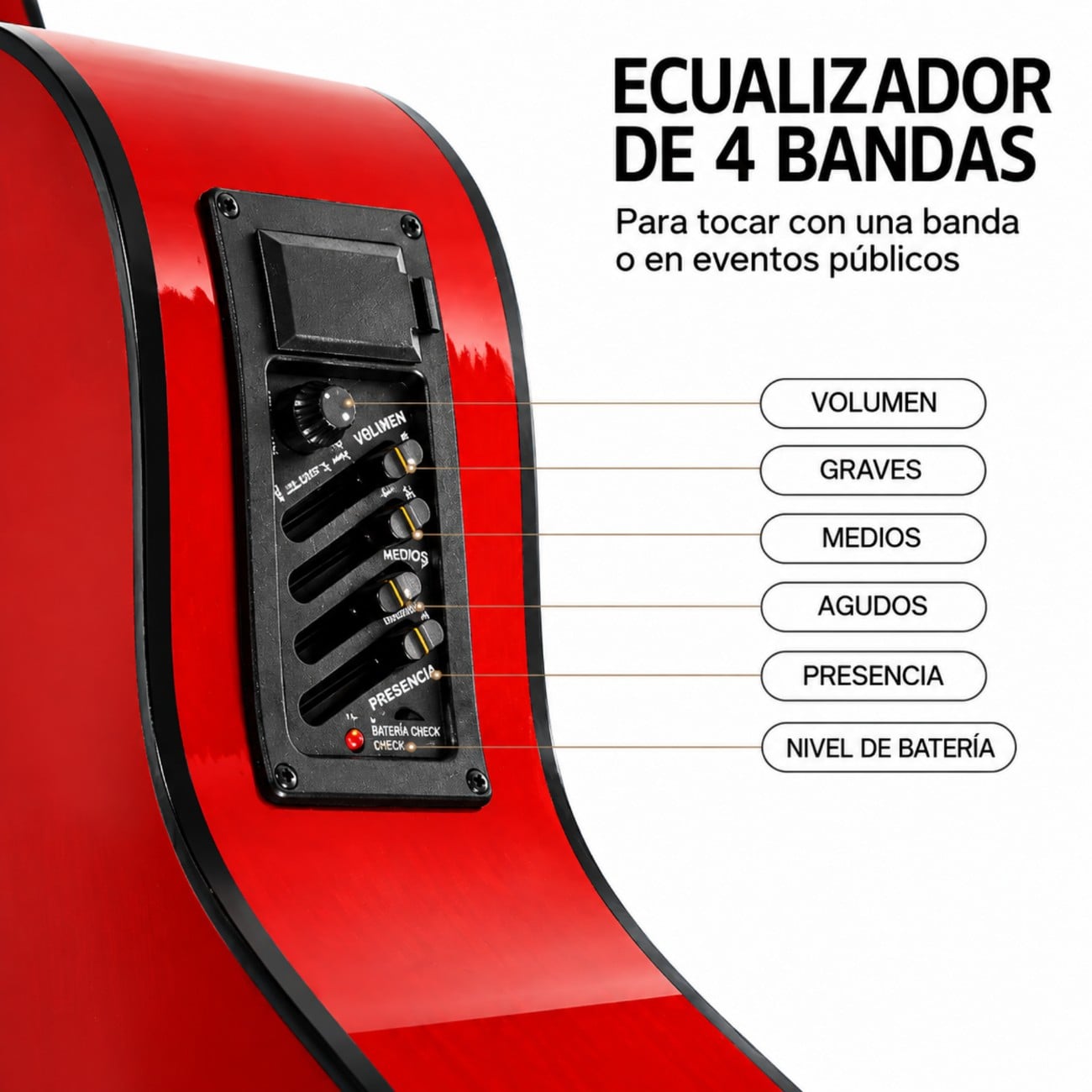 GUITARRA ELECTROACÚSTICO NYLON COLOR NATURAL KIT COMPLETO DE ACCESORIOS - 2