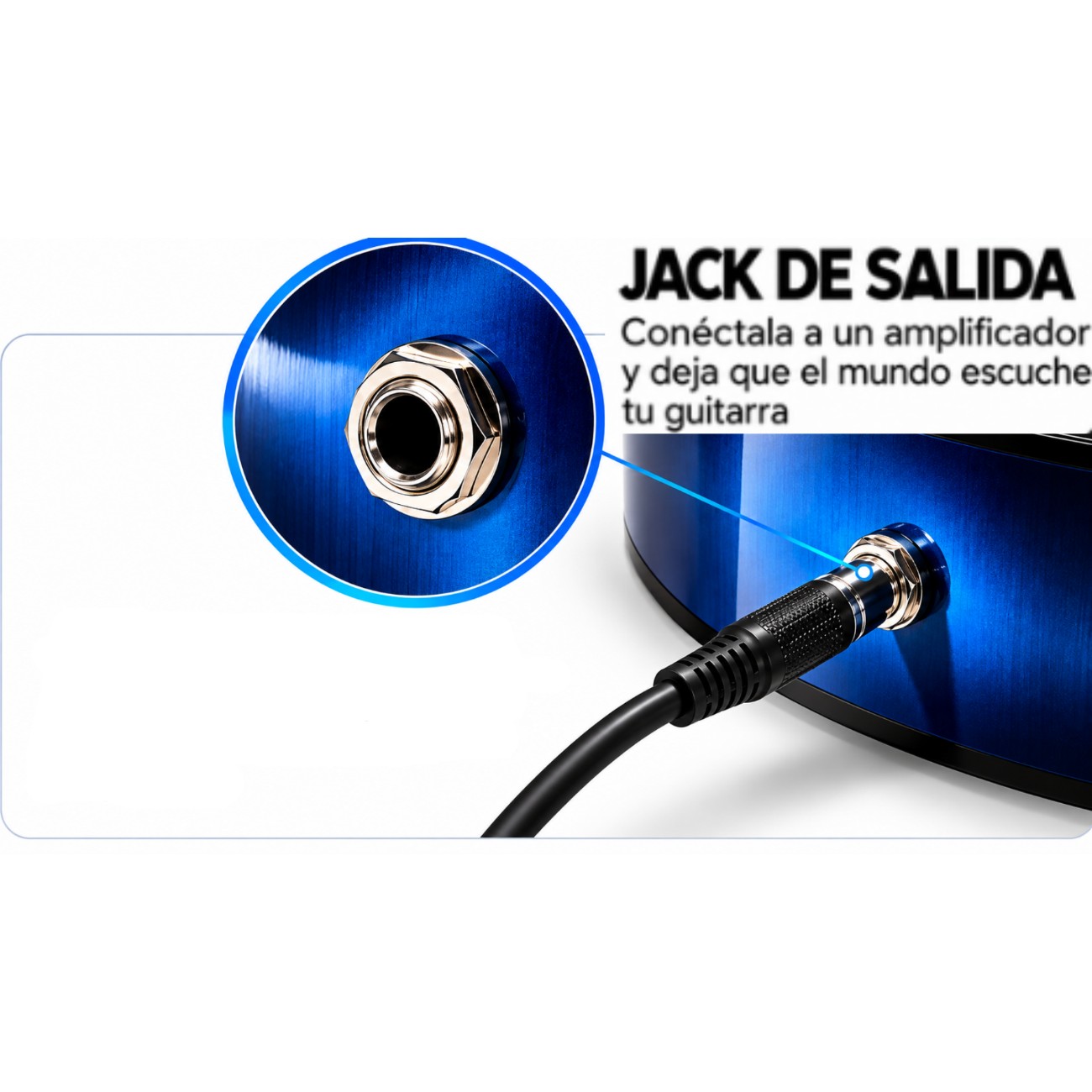 GUITARRA ELECTROACÚSTICO NYLON COLOR AZUL KIT COMPLETO DE ACCESORIOS - 4