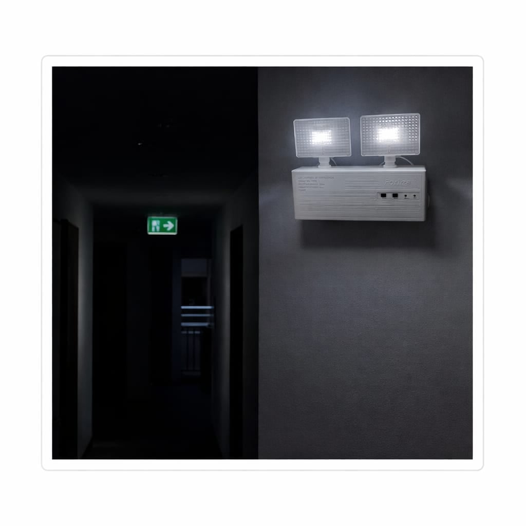 LUZ DE EMERGENCIA LED PORTIZA YJ08 180LM BATERÍA LITIO 8H FAROS AJUSTABLES 110-240V BLANCO - 5