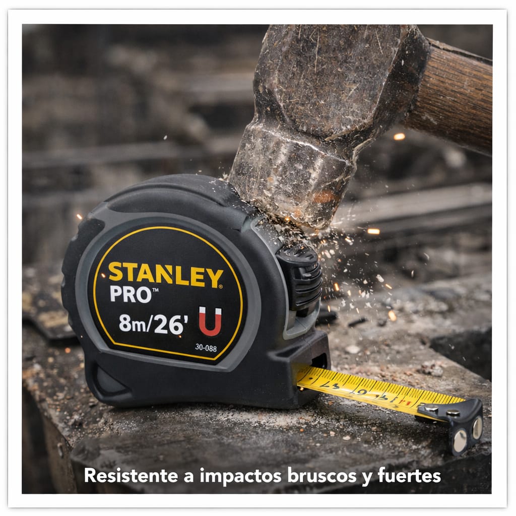 CINTA METRICA WINCHA STANLEY PRO 8 METROS MAGNETICA PROFESIONAL - 4