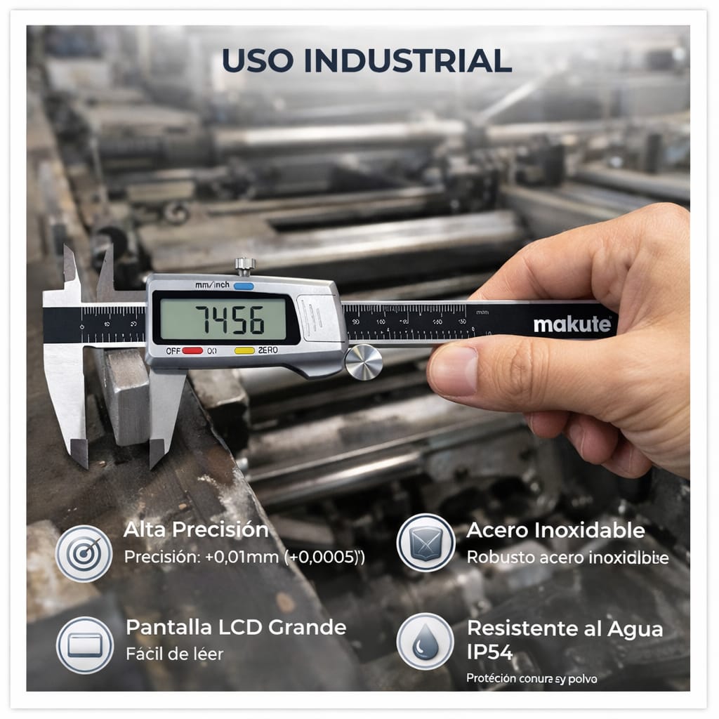 CALIBRADOR VERNIER DIGITAL MAKUTE 150MM ACERO INOX ALTA PRECISIÓN LCD - 4