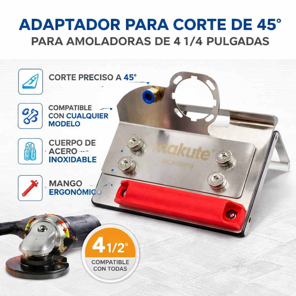 SOPORTE ADAPTADOR PARA AMOLADORA CORTE 45 MAKUTE PARA PORCELANATO - 3