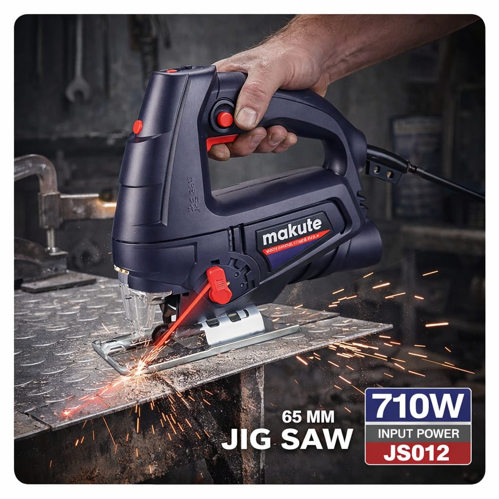 SIERRA CALADORA 710W MAKUTE INDUSTRIAL CON GUÍA LASER CORTE MADERA Y METAL - 6