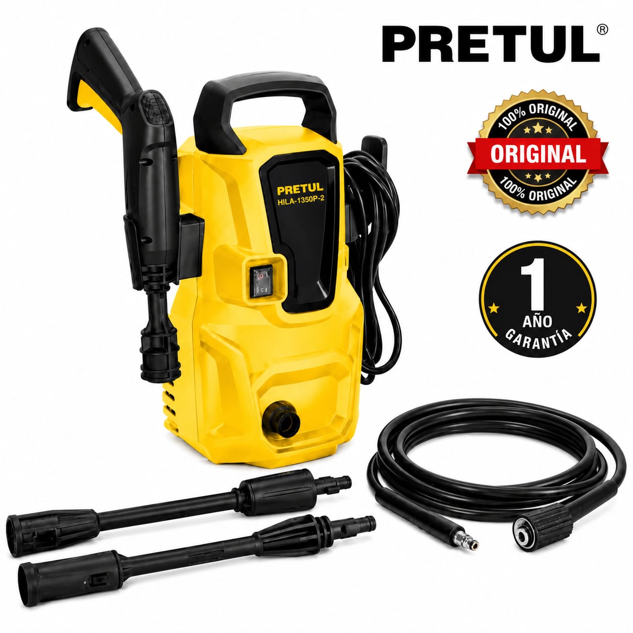 HIDROLAVADORA ELÉCTRICA PRETUL 1200W 1350 PSI HILA-1350P-2 - 1