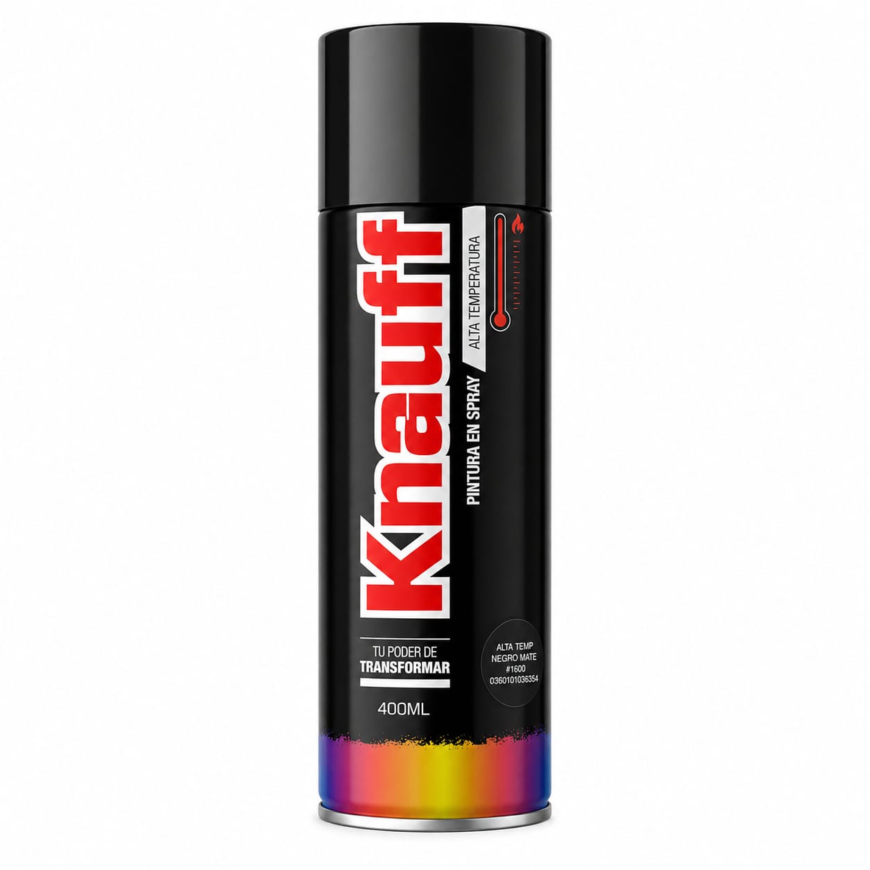 PINTURA EN SPRAY KNAUFF ALTA TEMPERATURA 400 ML NEGRO MATE 600°C - 1