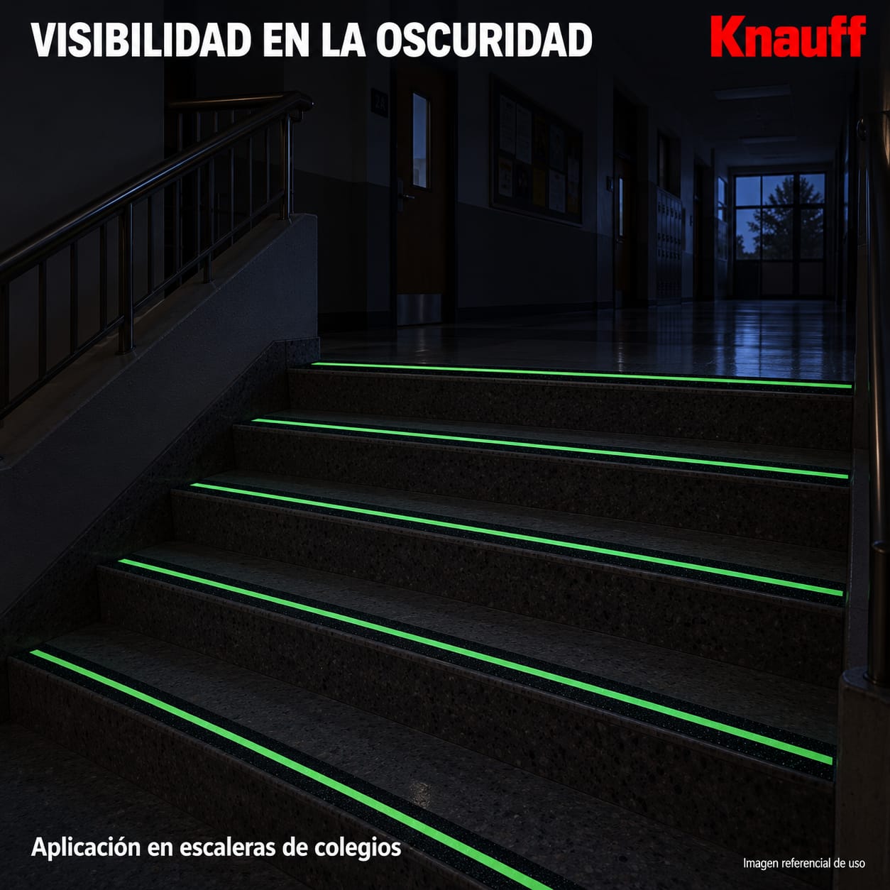 CINTA ANTIDESLIZANTE FOTOLUMINISCENTE KNAUFF 2 PULGADAS X 20 METROS ALTA ADHESIÓN - 4