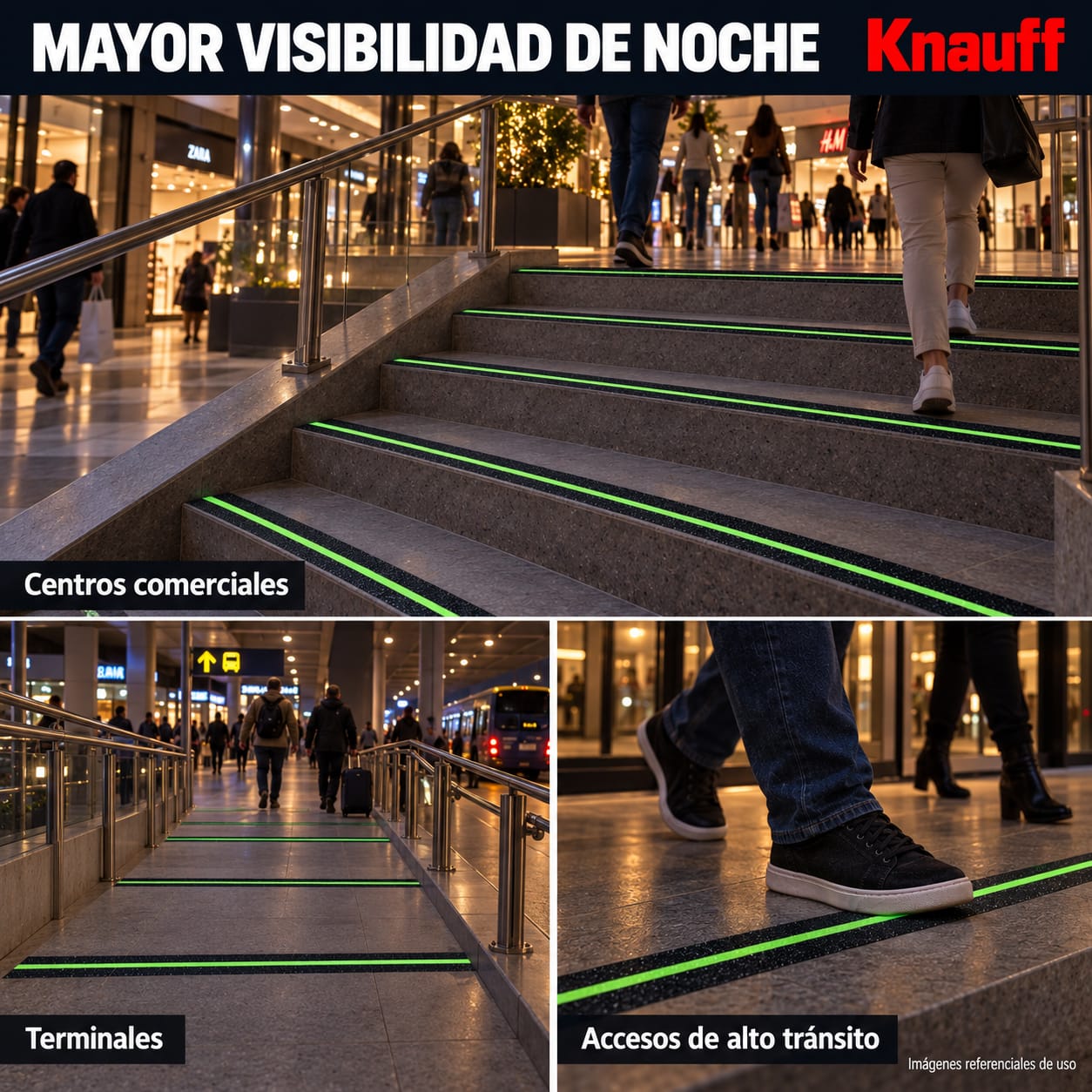 CINTA ANTIDESLIZANTE FOTOLUMINISCENTE KNAUFF 2 PULGADAS X 20 METROS ALTA ADHESIÓN - 5