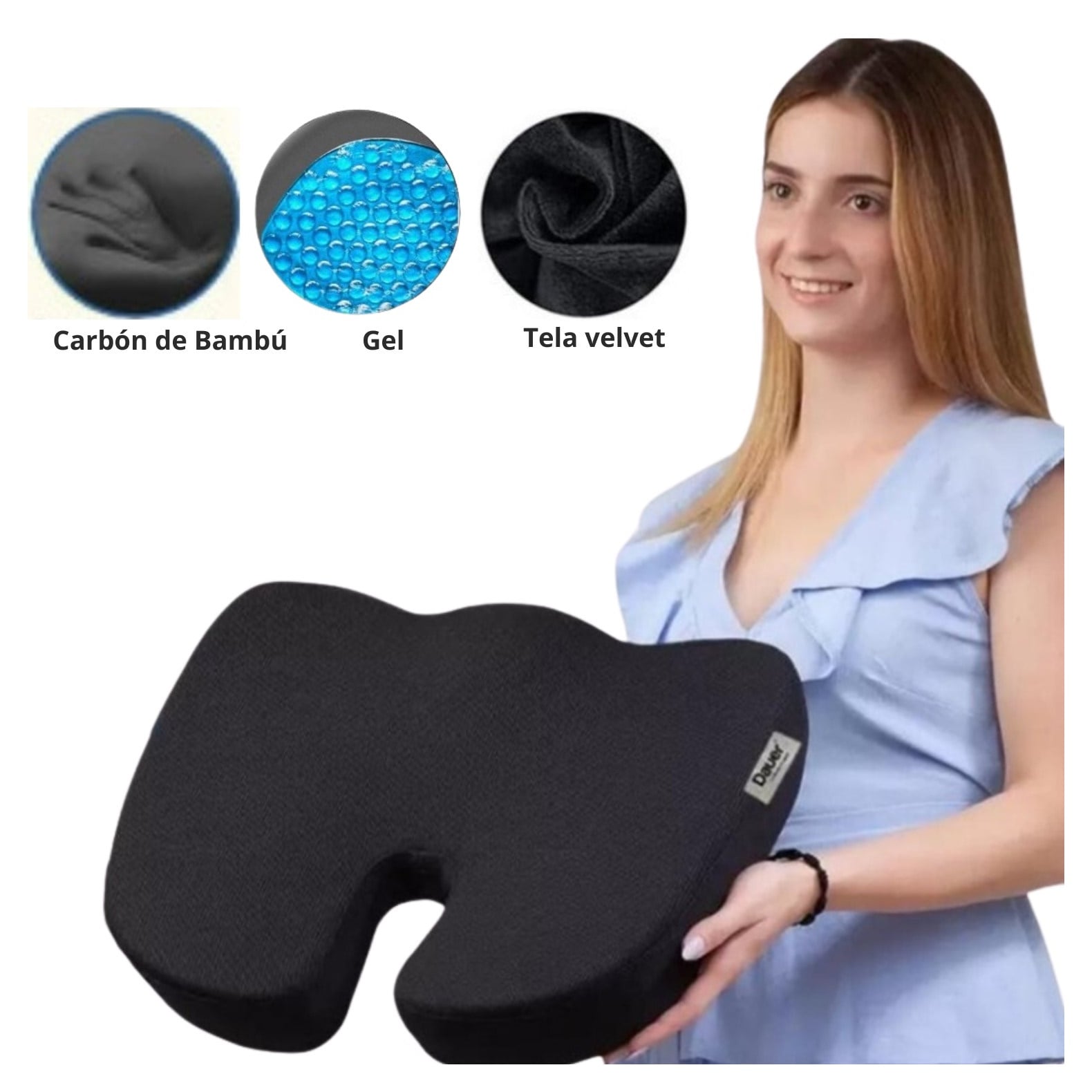 COJIN ASIENTO DAUER VISCOELASTICO DE GEL Y BAMBU - 5