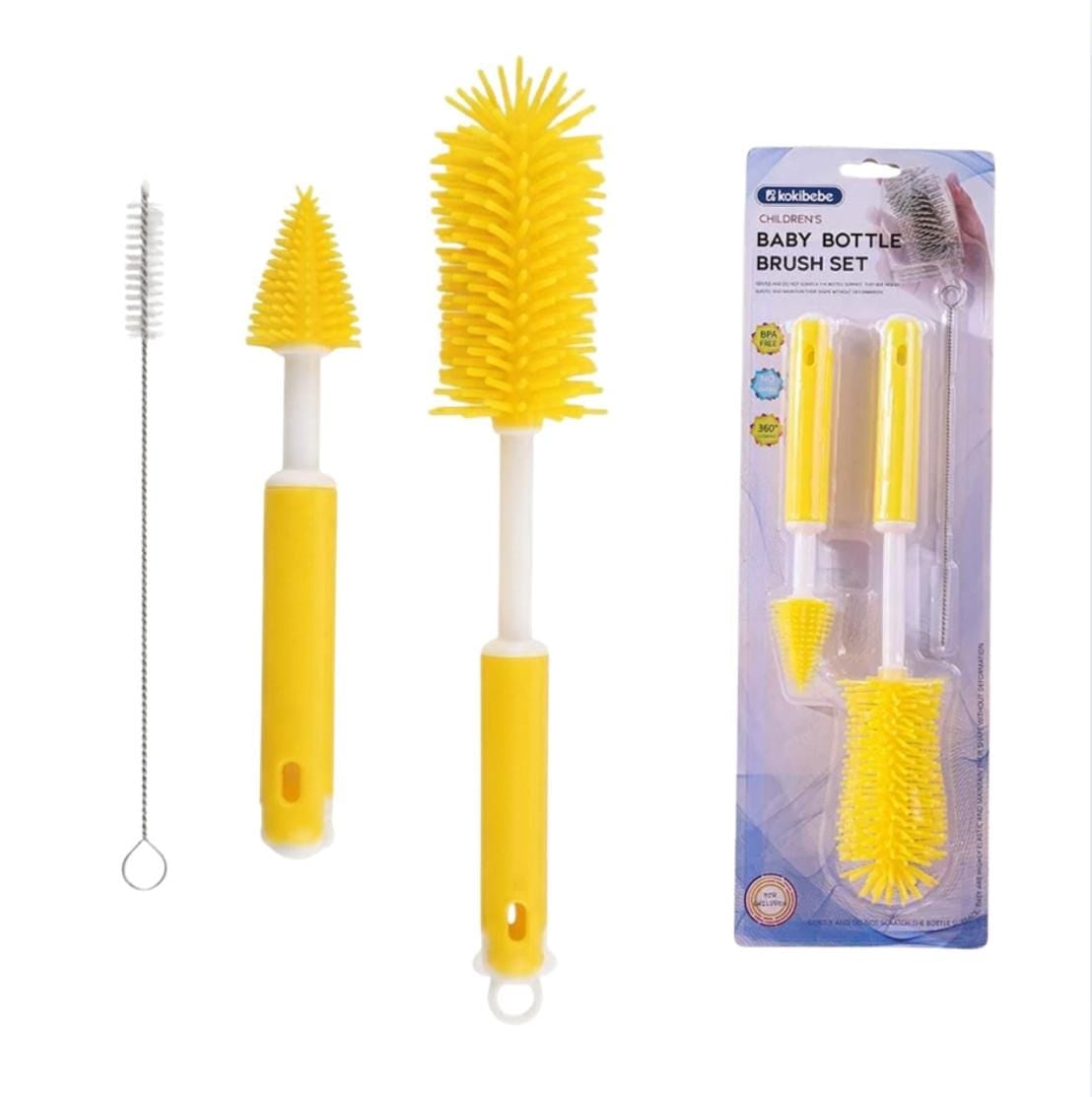 SET DE CEPILLOS DE LIMPIEZA PARA BIBERONES BOTELLAS Y ACCESORIOS DE LACTANCIA - 1