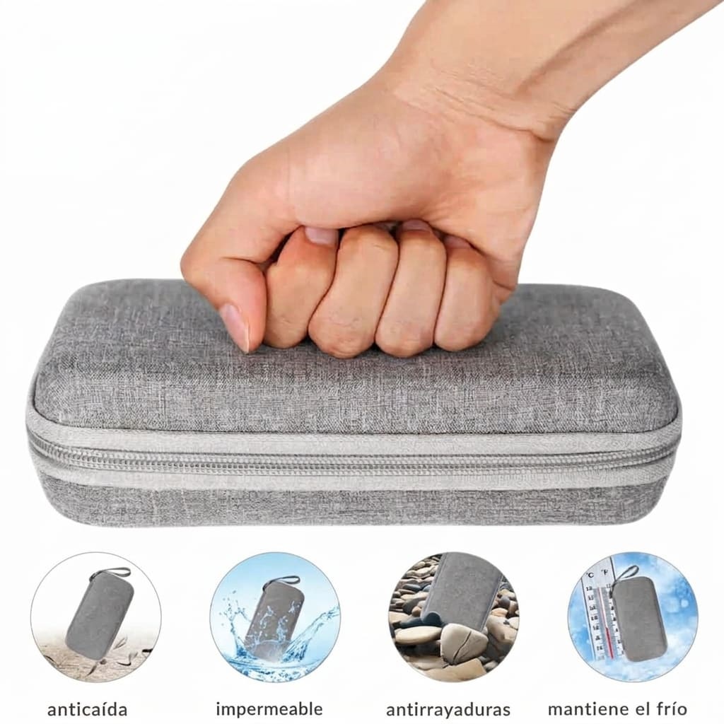 ESTUCHE TÉRMICO PORTÁTIL PARA INSULINA +2 GELES REFRIGERANTES REUTILIZABLES - 2