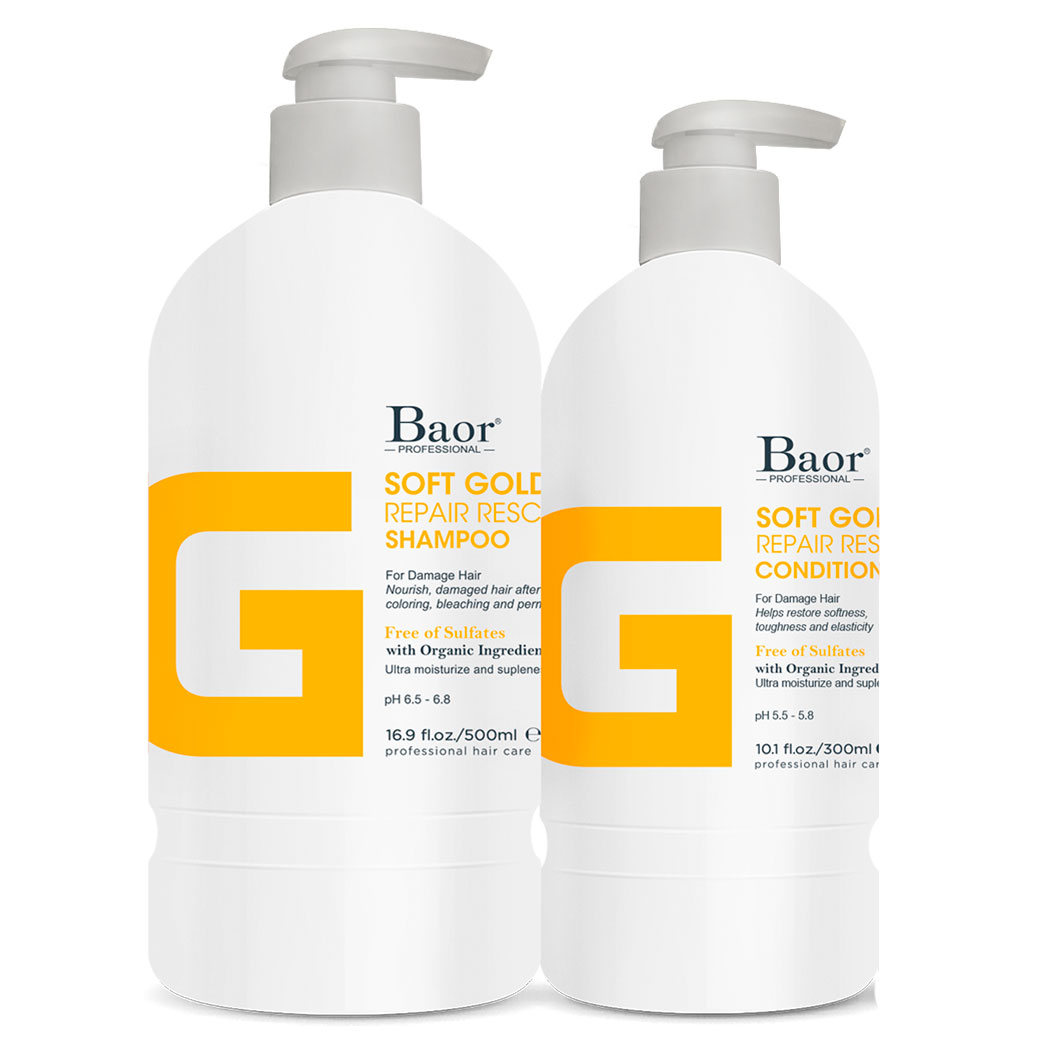 BAOR SOFT GOLD SHAMPOO 500 ML + CONDITIONER 300 ML - 1