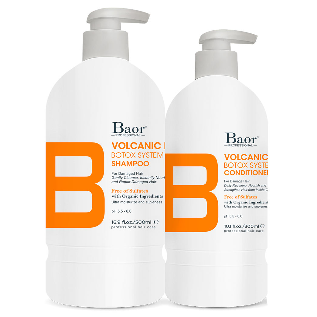 BAOR VOLCANIC MUD SHAMPOO 500 ML + CONDITIONER 300 ML - 1