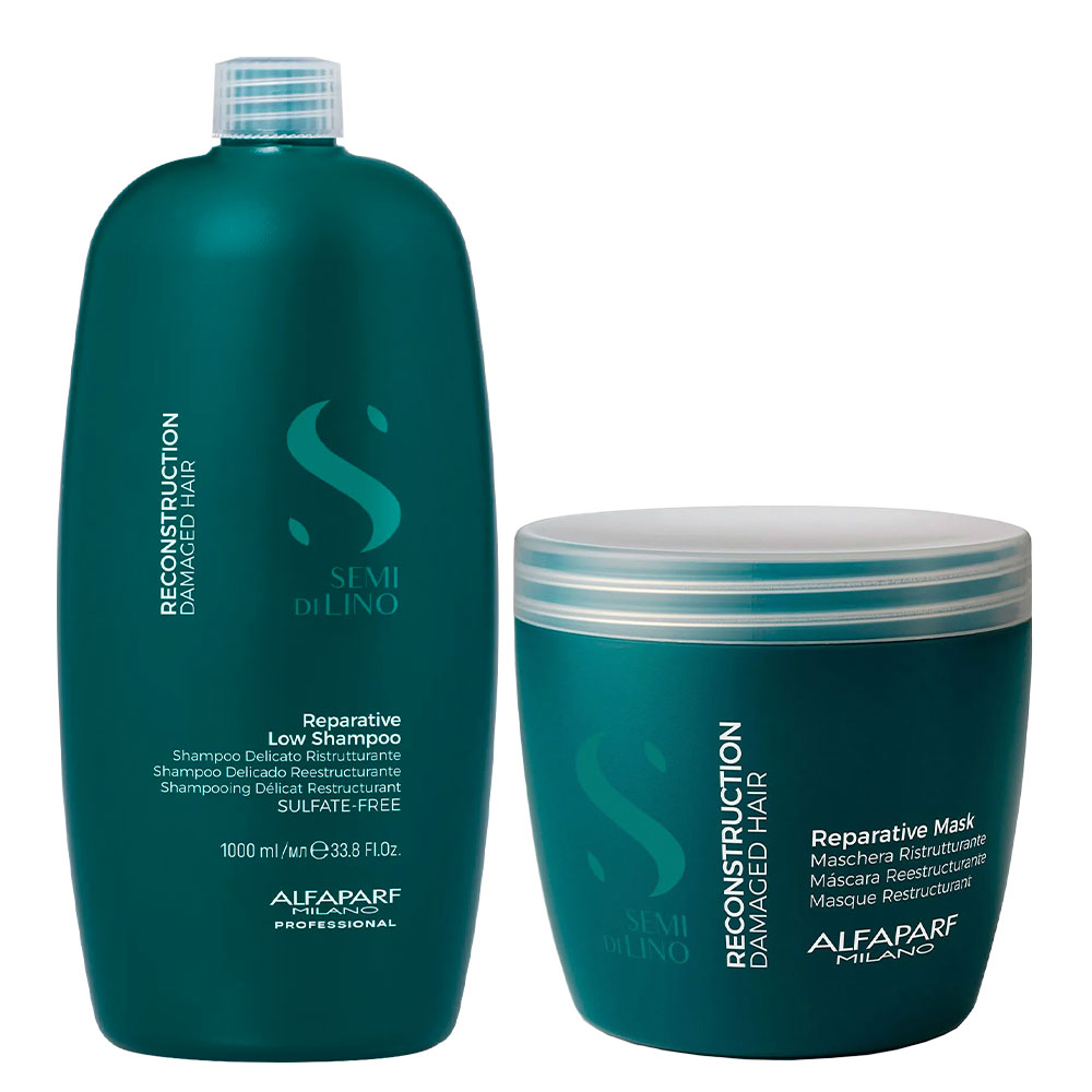 REPARATIVE LOW ALFAPARF SHAMPOO 1000 ML + MASCARILLA 500 ML - 1
