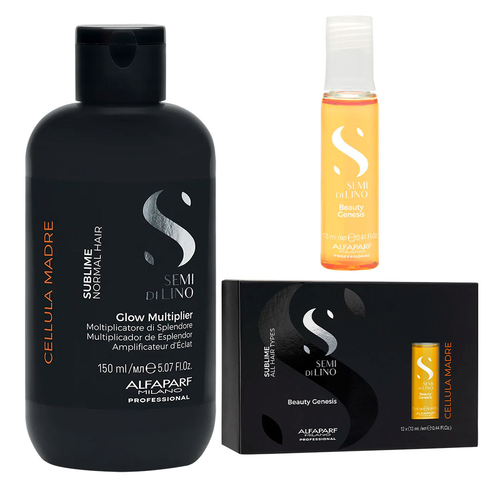 ALFAPARF CELLULA MADRE BRILLO MULTIPLIER 150ML + BGENESIS 12X13ML - 1