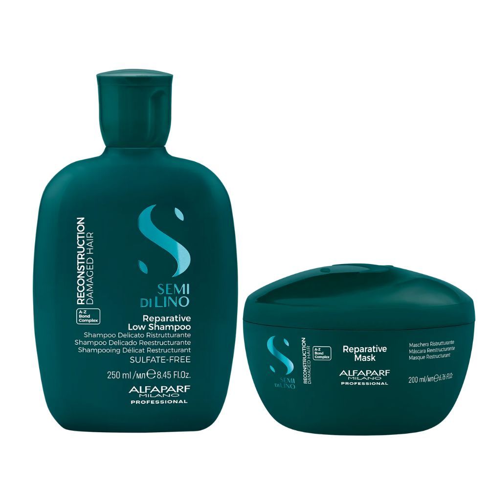 ALFAPARF SEMI DI LINO REPARATIVE SHAMPOO 250 ML + MASK 200 ML - 1