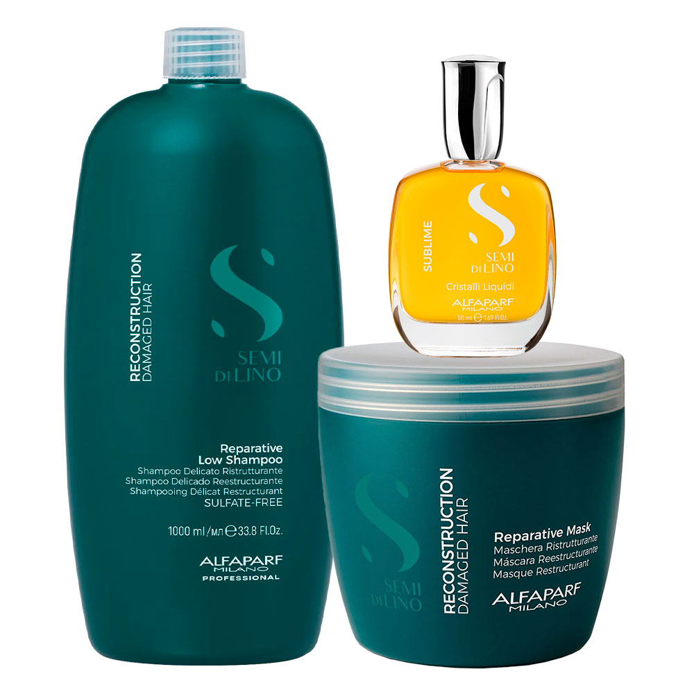 REPARATIVE ALFAPARF SHAMPOO 1000ML + MASK 500ML + SERUM 50ML - 1