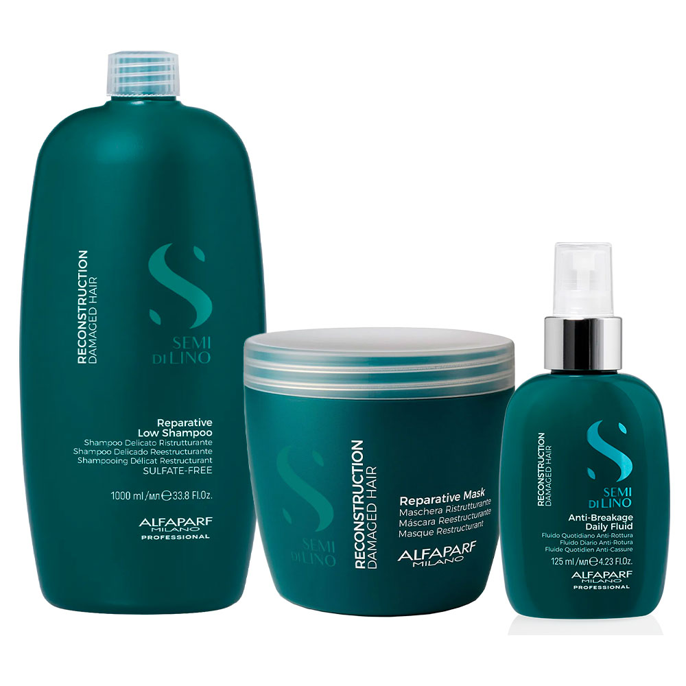 REPARATIVE LOW ALFAPARF SHAMPOO 1000ML + MASK 500ML + FLUID 125 ML - 1