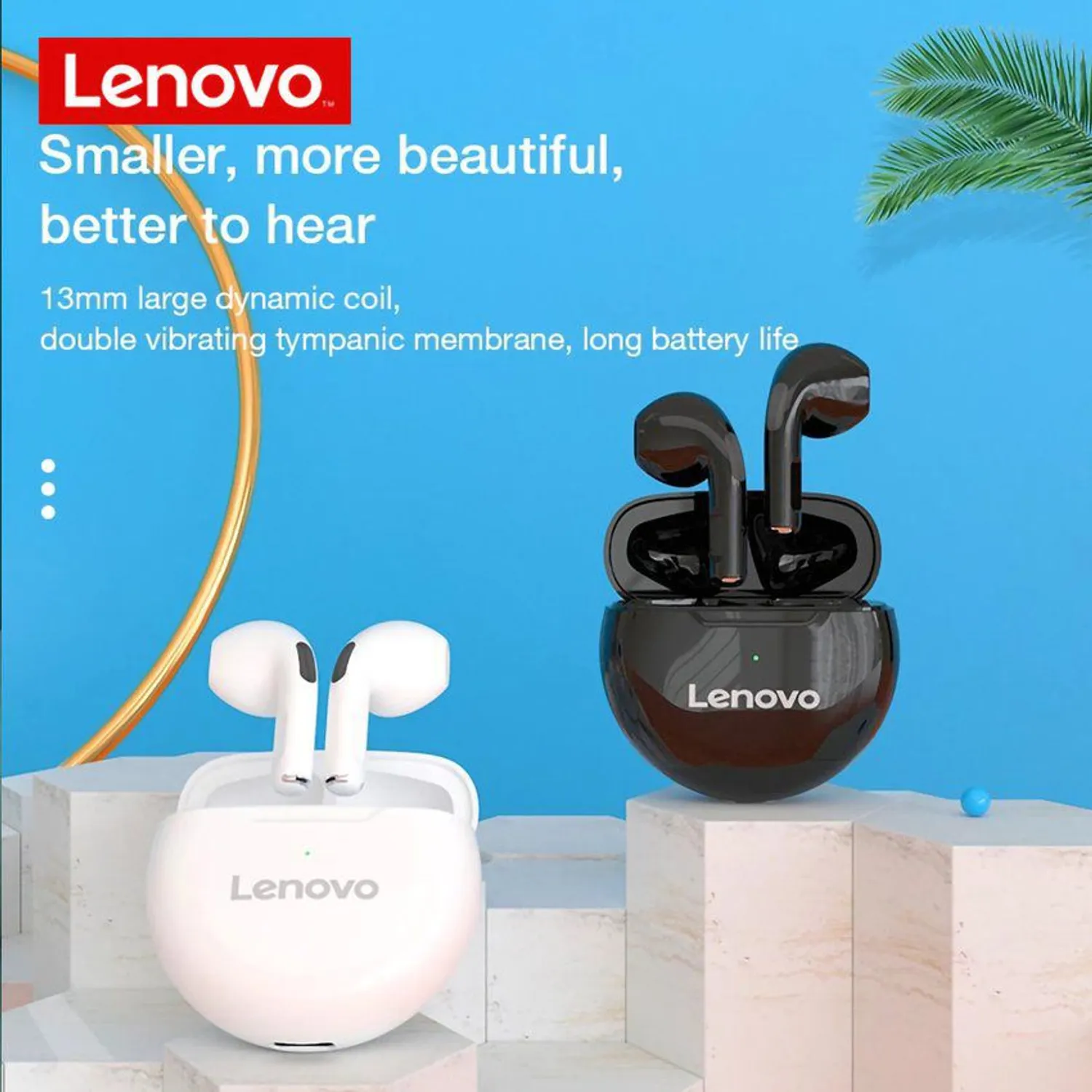 LENOVO AUDIFONO BT IN EAR HT38 NEGRO - 3