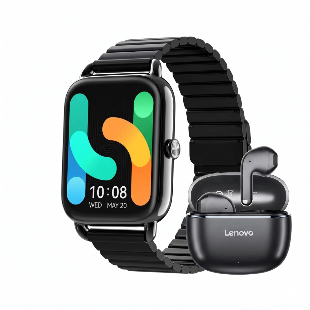 HAYLOU SMARTWATCH RS4 PLUS LS11 NEGRO - LENOVO AUDIFONO BT TA120 NEGRO - 1