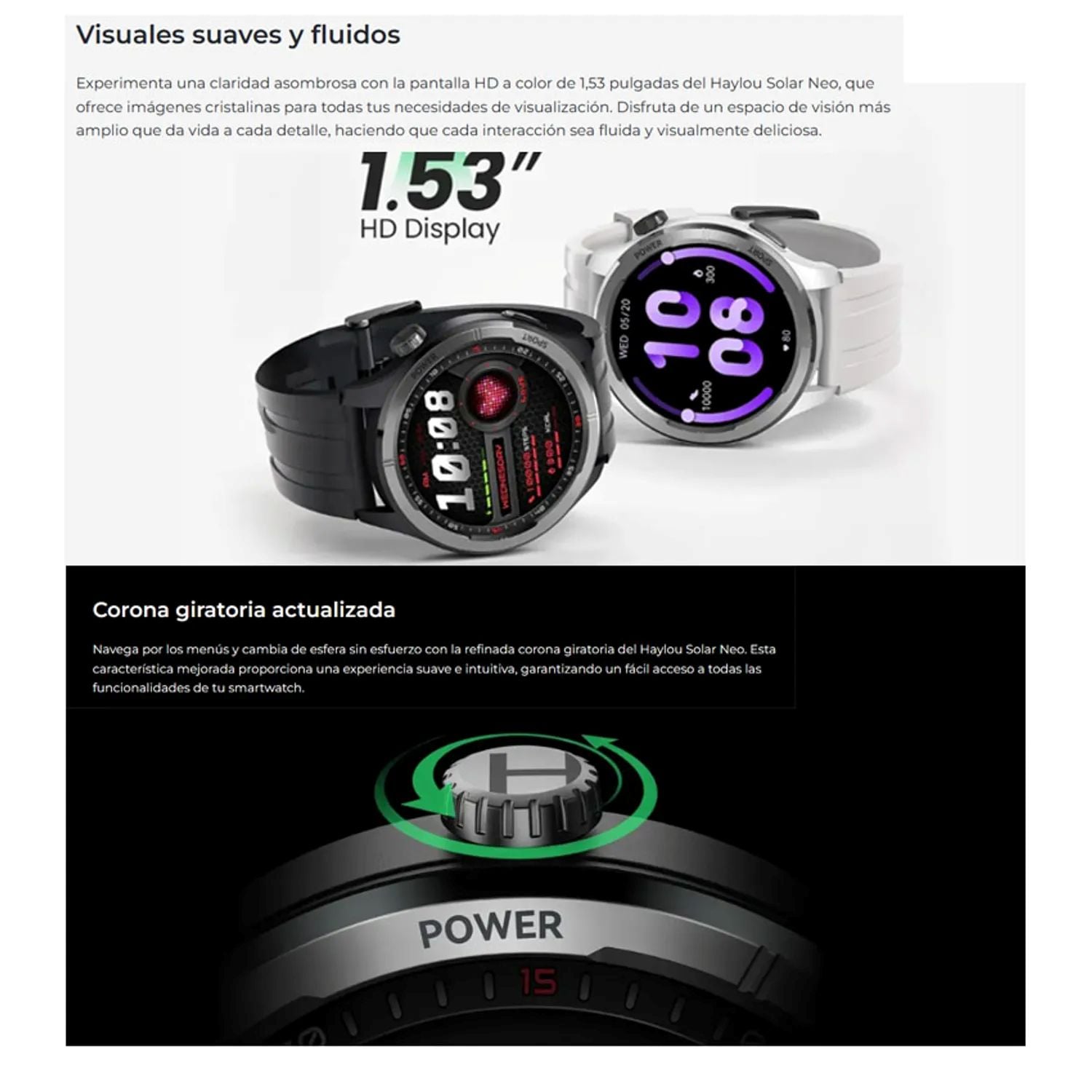 HAYLOU SMARTWATCH  SOLAR NEO (LS21) NEGRO + LENOVO AUDIFONO BT  HT38 NEGRO - 4