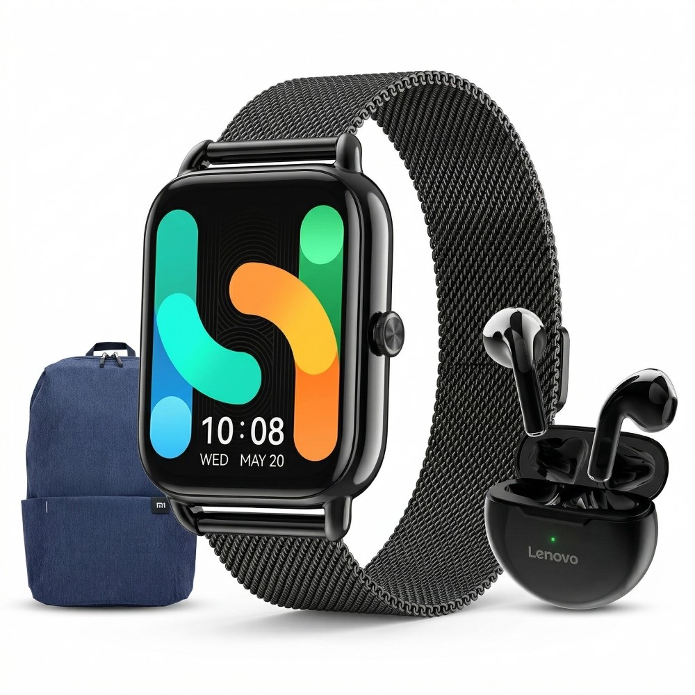 HAYLOU SMARTWATCH RS4 PLUS NEGRO +LENOVO AUDIFONO HT38 NEGRO +XIAOMI MOCHILA DAYPACK AZUL OSCURO - 1