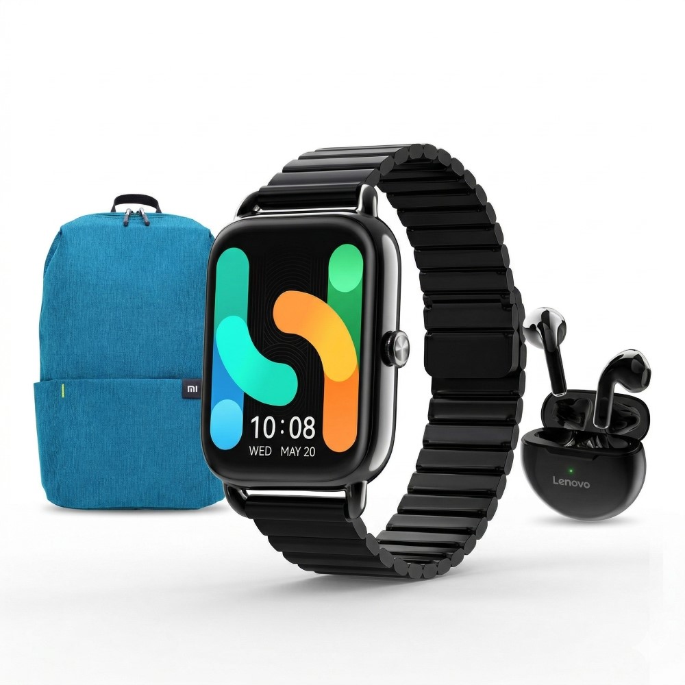 HAYLOU SMARTWATCH RS4 PLUS NEGRO +LENOVO AUDIFONO HT38 NEGRO +XIAOMI MOCHILA DAYPACK AZUL BRILLANTE - 1