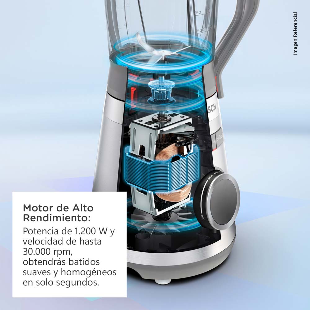 LICUADORA BOSCH VITAPOWER 2 EN 1 SERIE 4 INOX 1200 W - MMB6384M - 3
