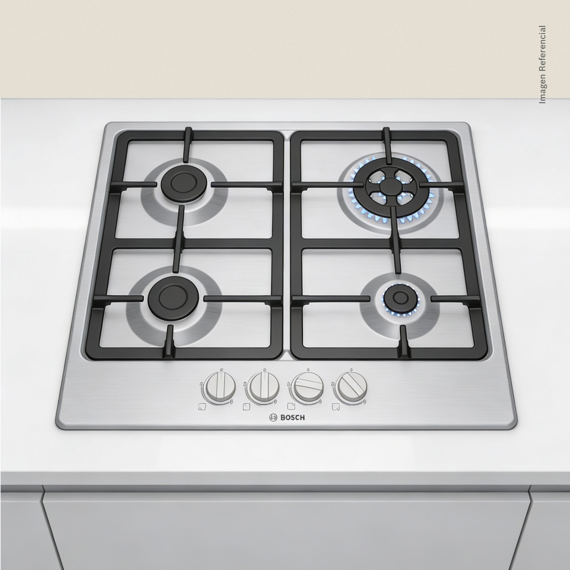 ENCIMERA EMPOTRABLE A GAS BOSCH 4 QUEMADORES PGH6B5K90 - 2