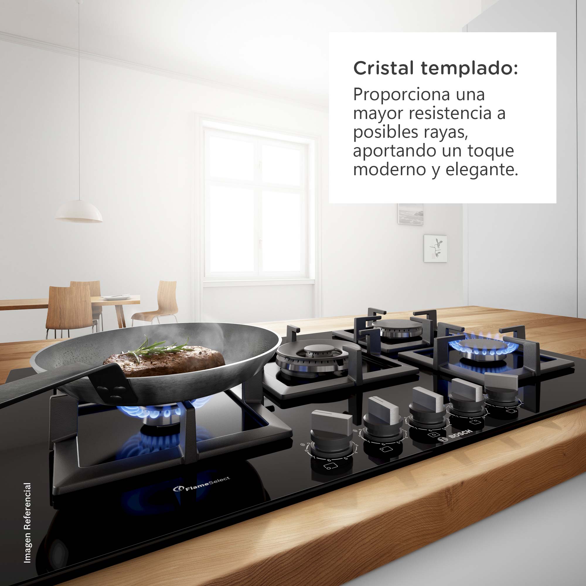 ENCIMERA EMPOTRABLE A GAS BOSCH 5 QUEMADORES PPQ7A6I40 - 5