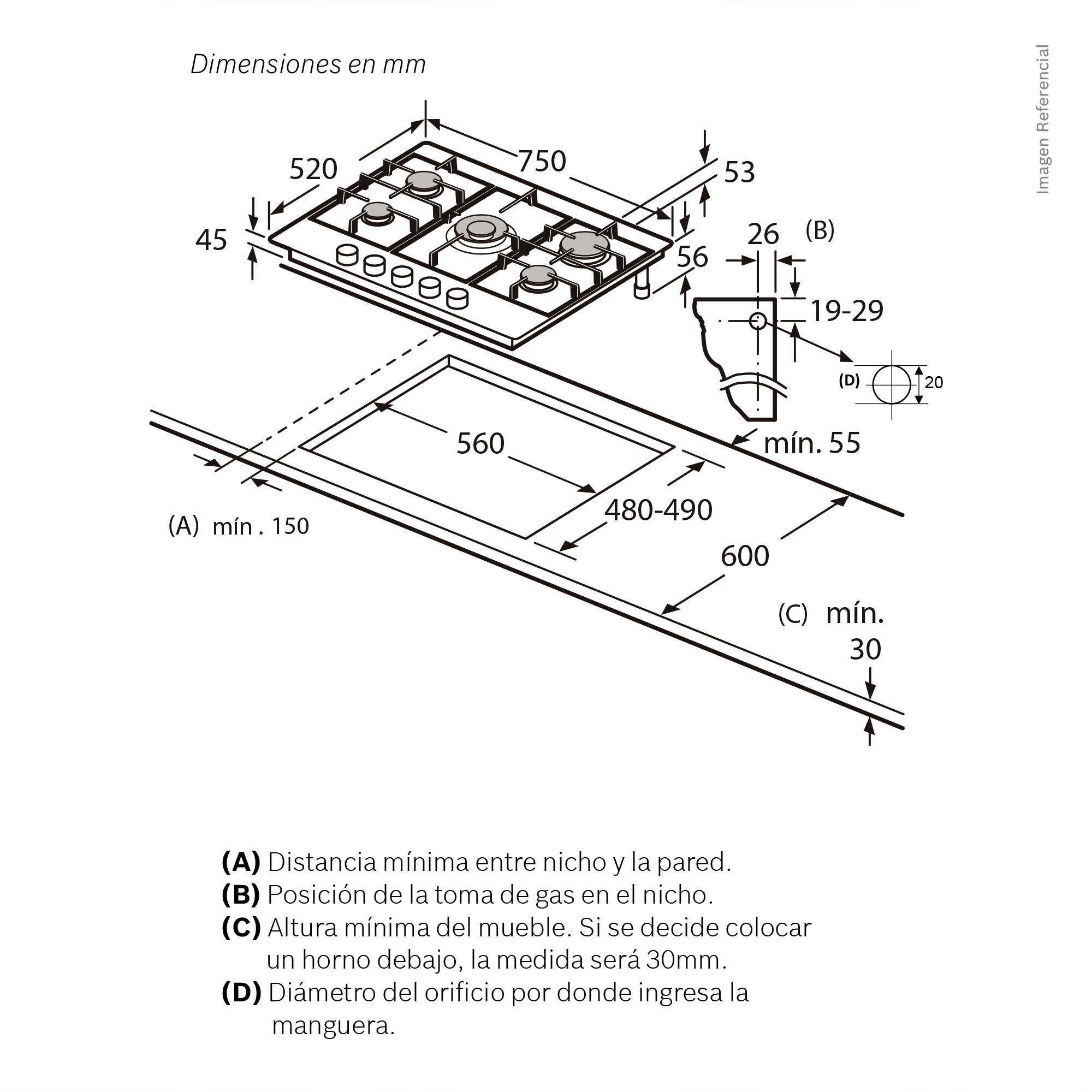 ENCIMERA EMPOTRABLE A GAS BOSCH 5 QUEMADORES PCS7A5I90 - 8