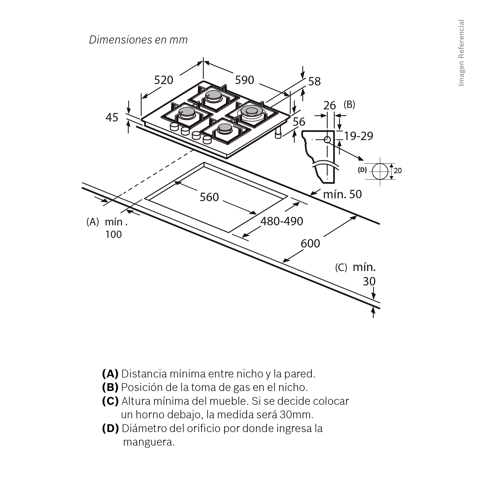 ENCIMERA A GAS BOSCH 60CM CRISTAL SERIE 4 - PNP6B6K40 - 8