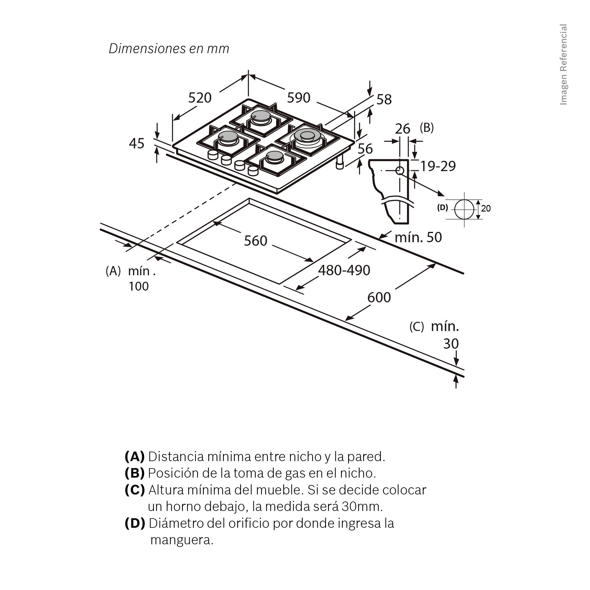 ENCIMERA EMPOTRABLE A GAS BOSCH 4 QUEMADORES PPH6A6I10 - 10