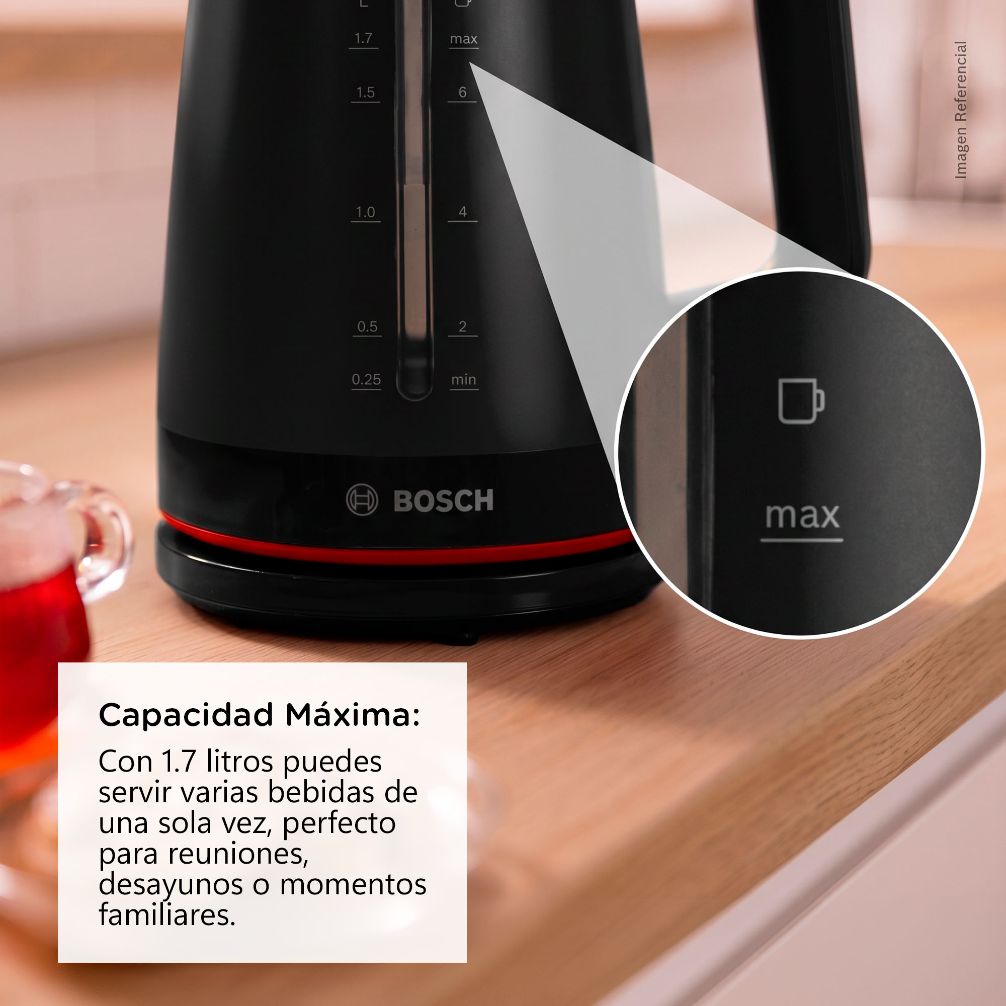 HERVIDOR BOSCH MYMOMENT 1.7L NEGRO 2400 W - TWK3M123 - 2